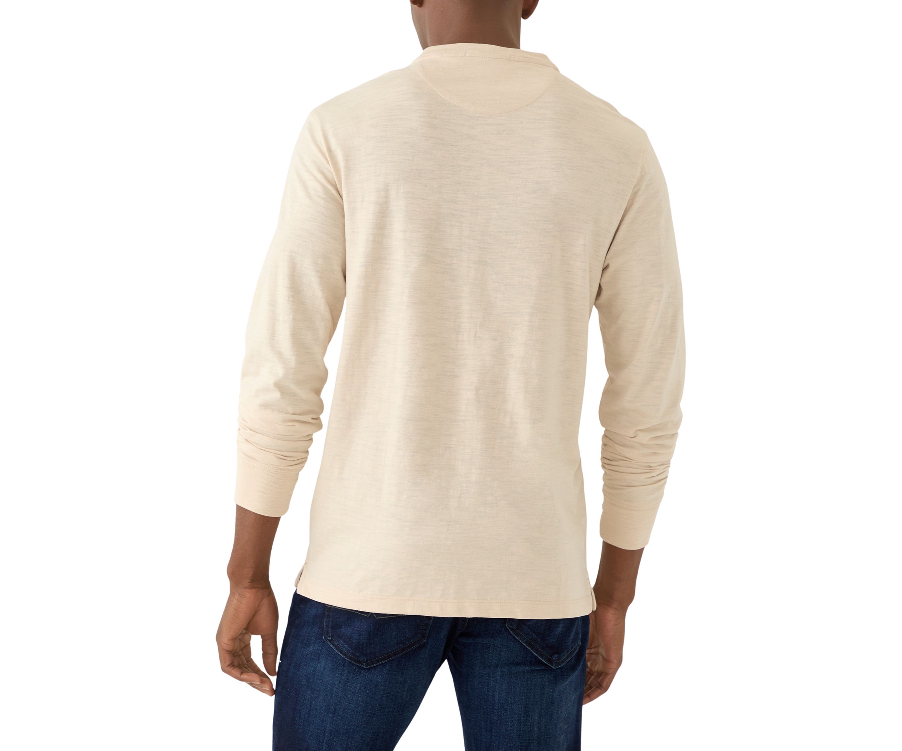 Mens Long Sleeve Slub Henley Shirt
