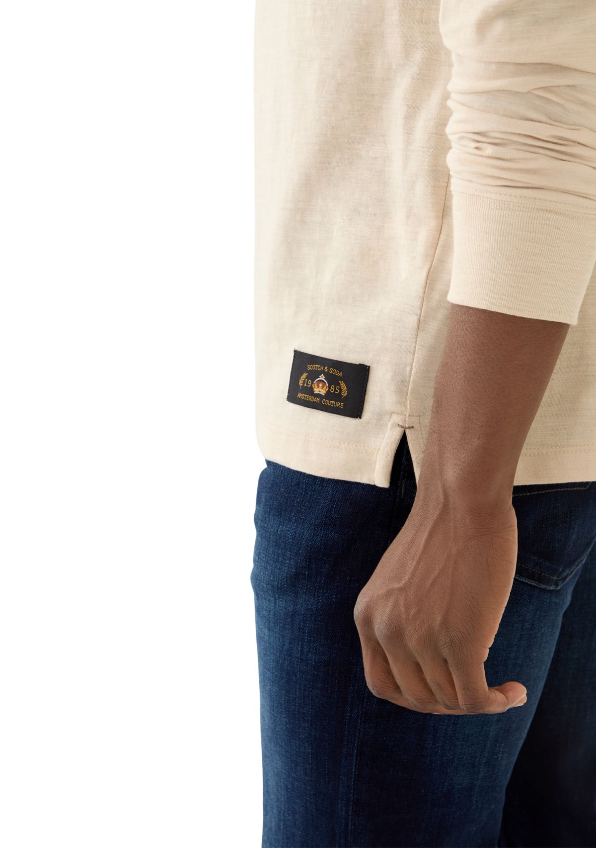 Mens Long Sleeve Slub Henley Shirt