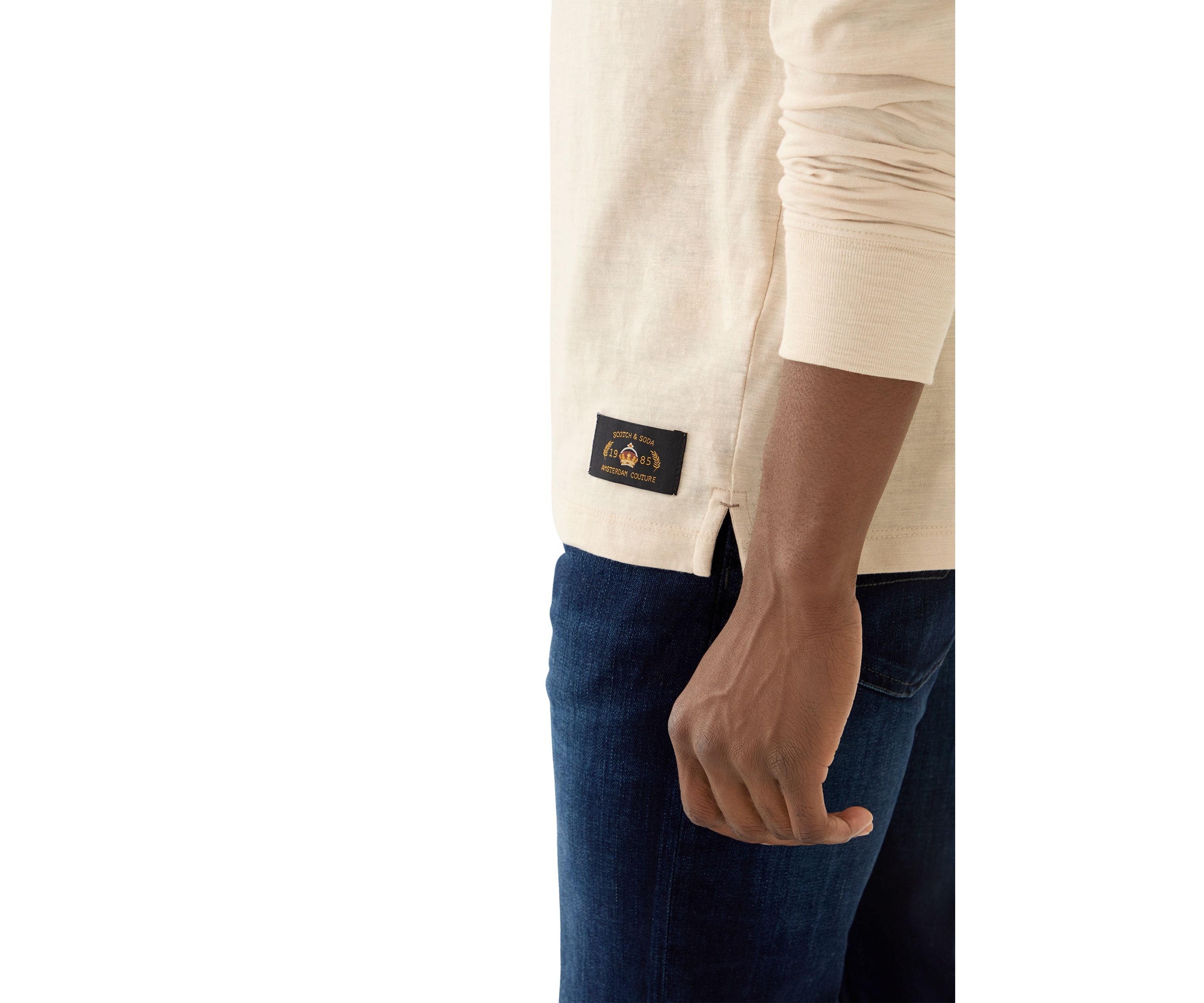 Mens Long Sleeve Slub Henley Shirt