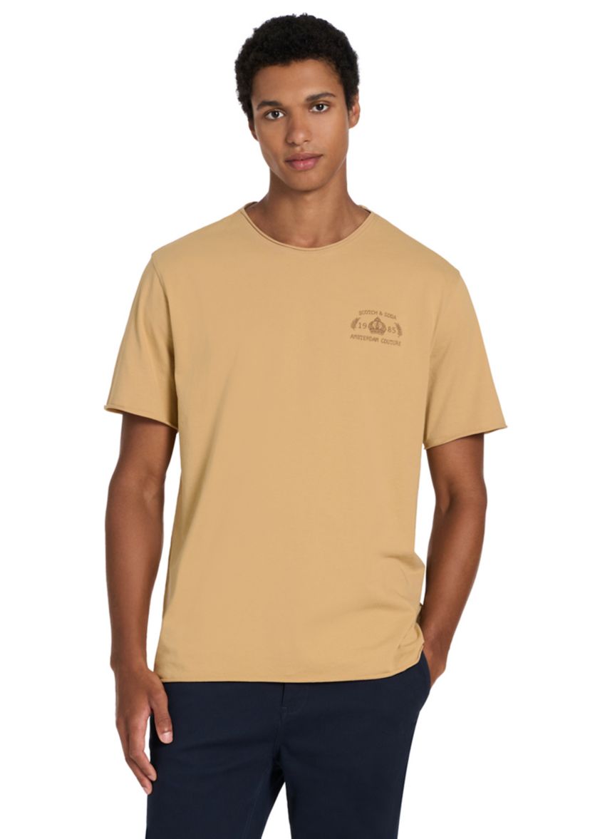 Mens Short Sleeve Roll Neck Graphic T-Shirt 