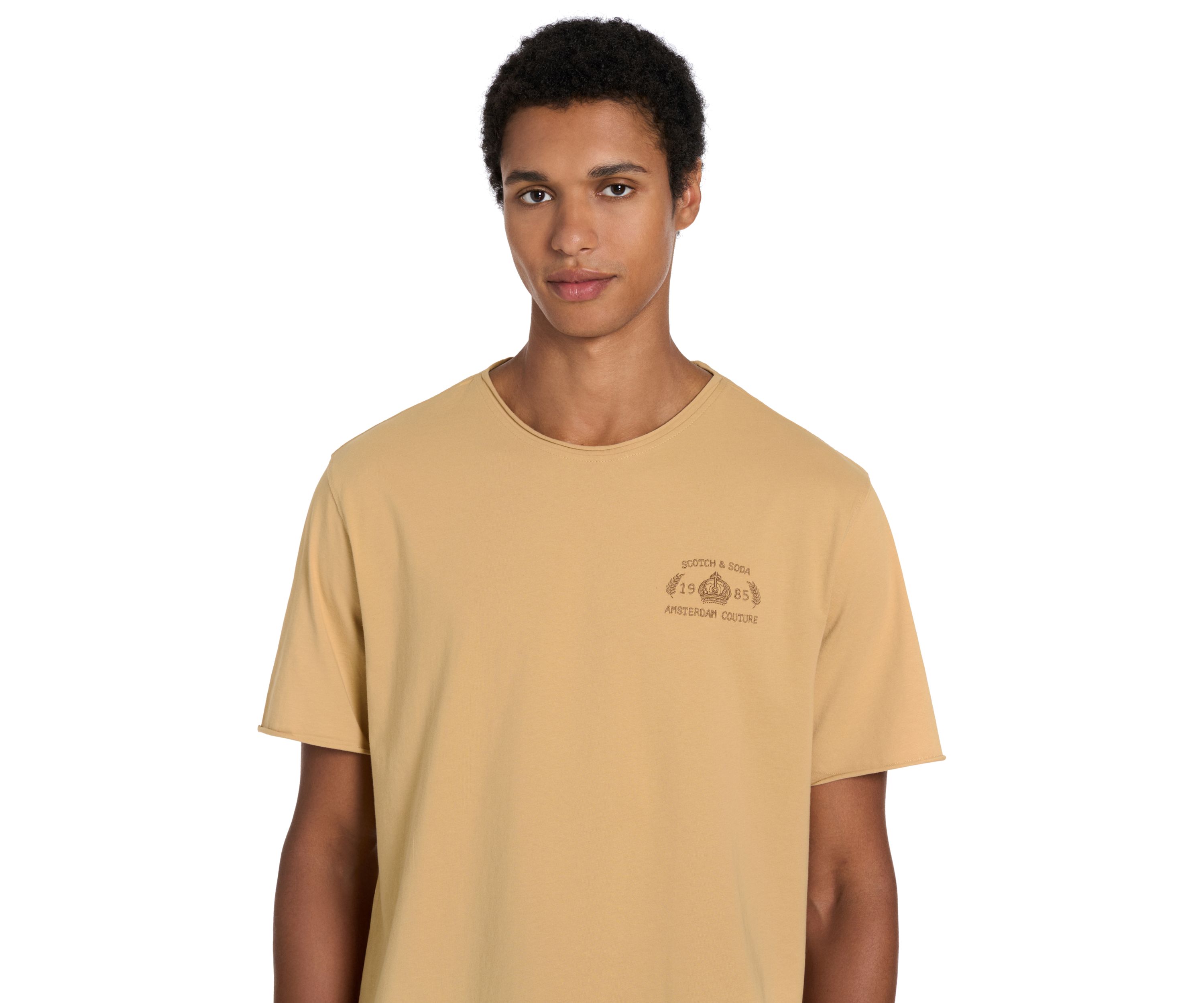 Mens Short Sleeve Roll Neck Graphic T-Shirt 