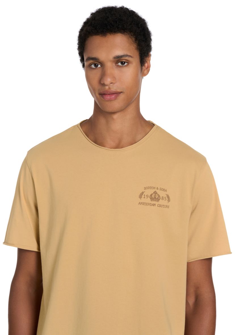 Mens Short Sleeve Roll Neck Graphic T-Shirt 