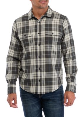 FOR THE REPUBLIC Men's Plaid Lightweight Flannel Shirt