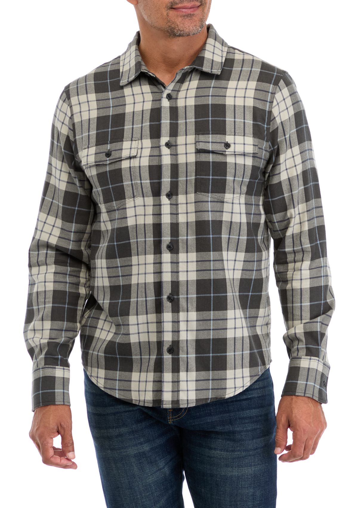 	  Plaid Lightweight Flannel Shirt 