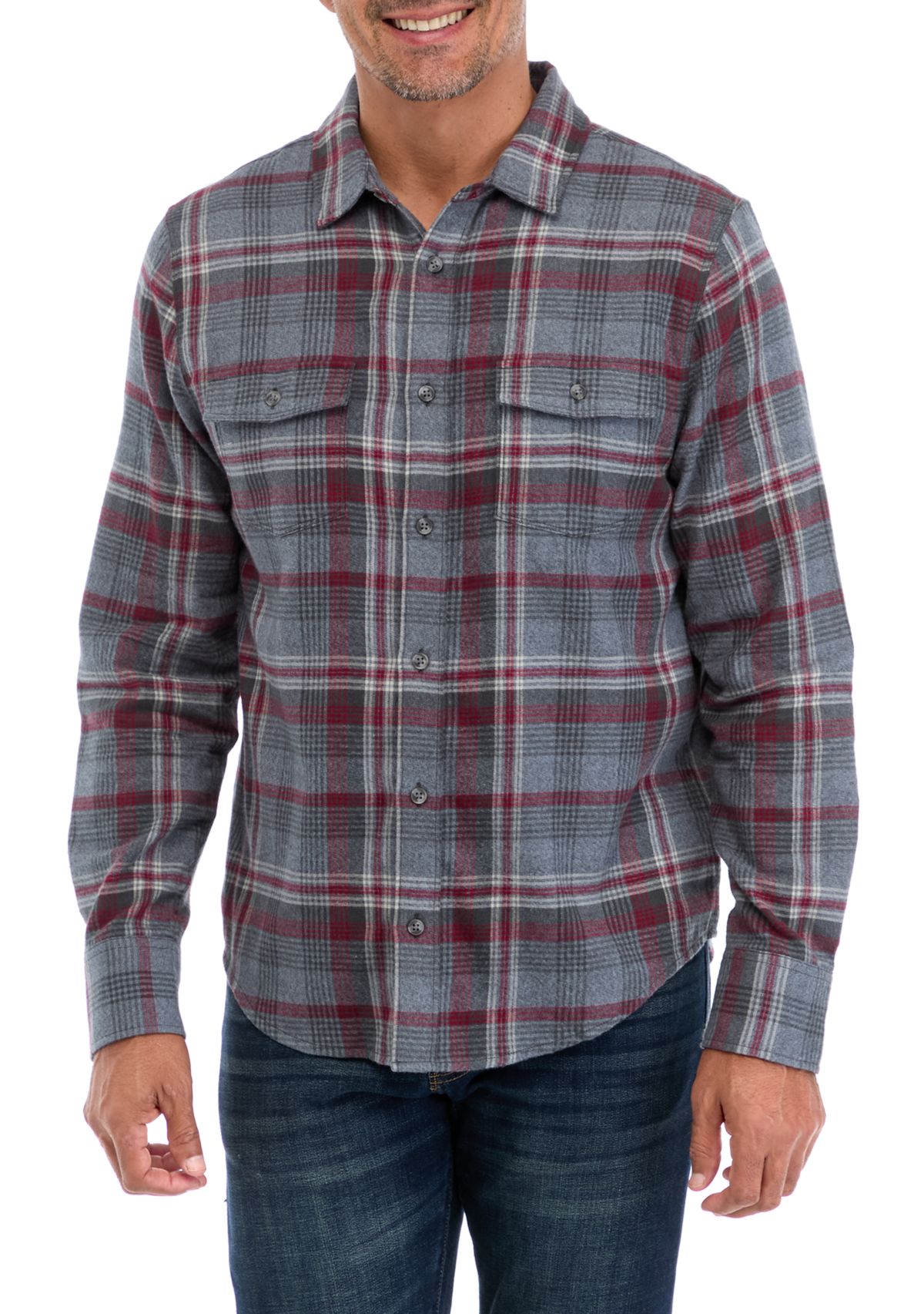   Plaid Lightweight Flannel Shirt 