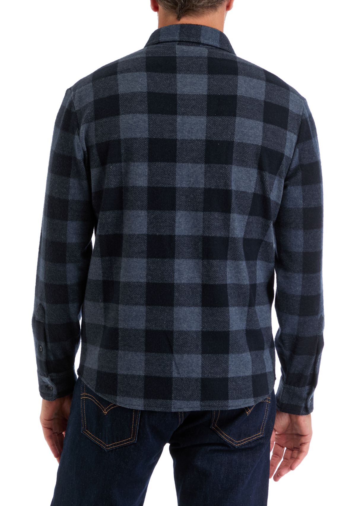Mens Long Sleeve Plaid Stretch Flannel Shirt