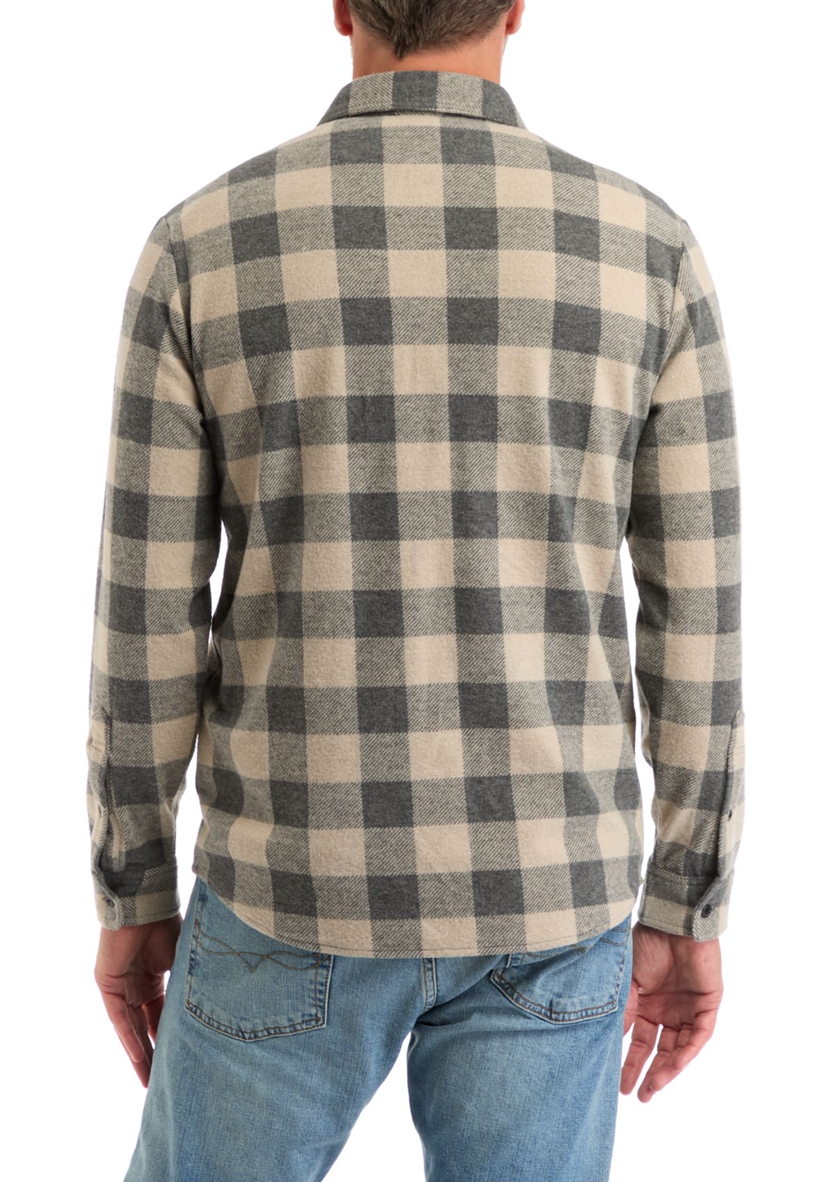Mens Long Sleeve Plaid Stretch Flannel Shirt