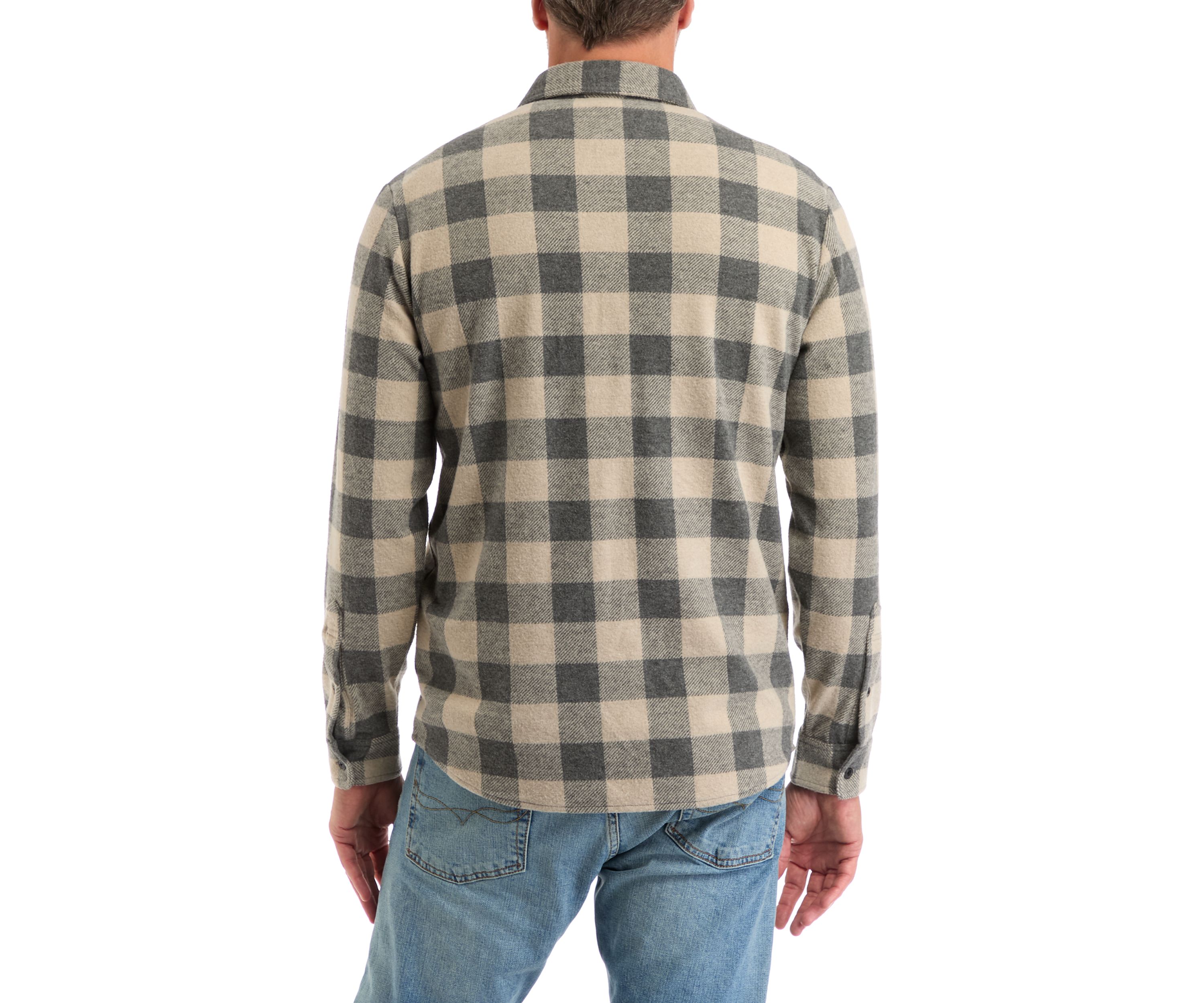 Mens Long Sleeve Plaid Stretch Flannel Shirt