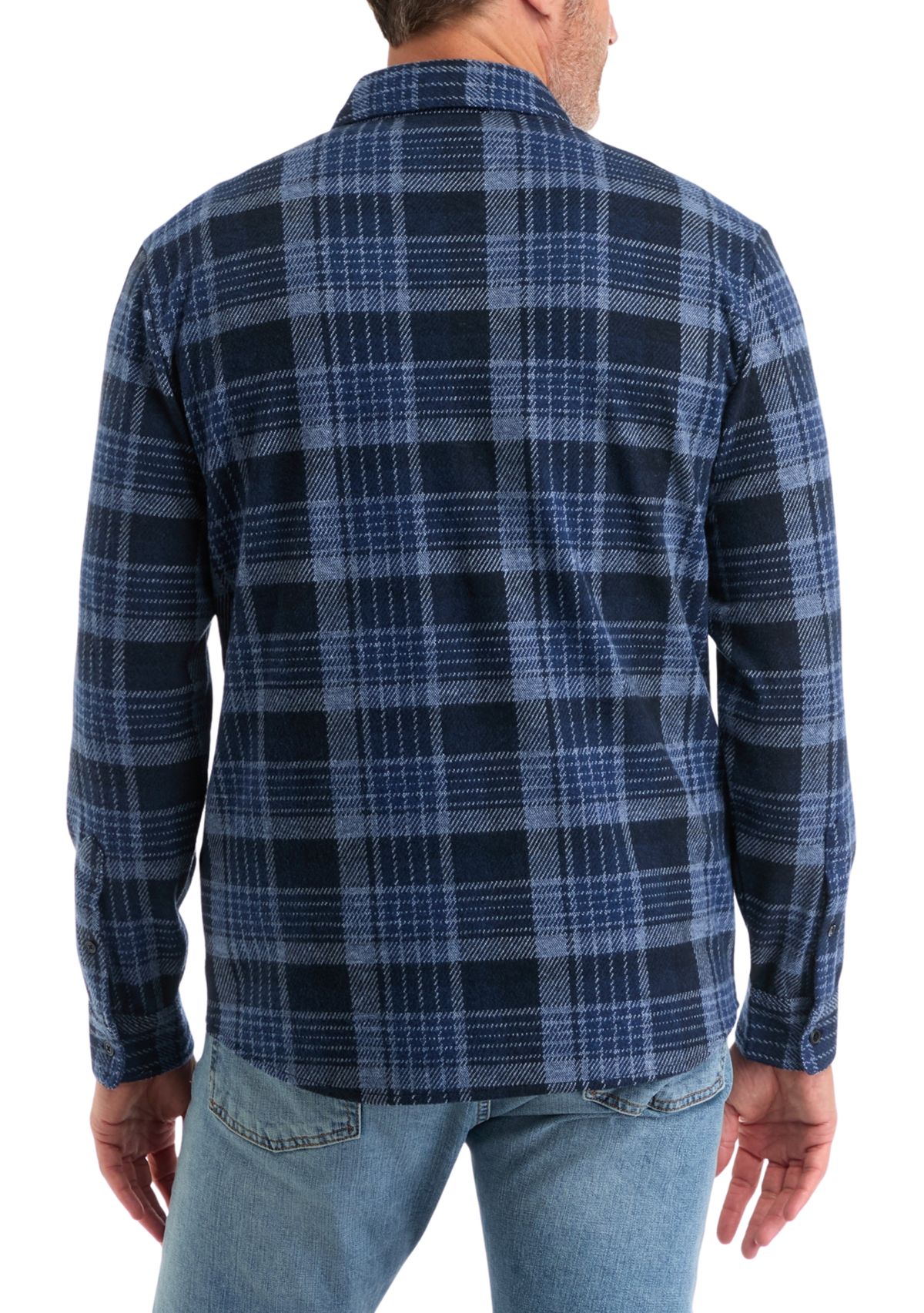 Mens Long Sleeve Plaid Stretch Flannel Shirt