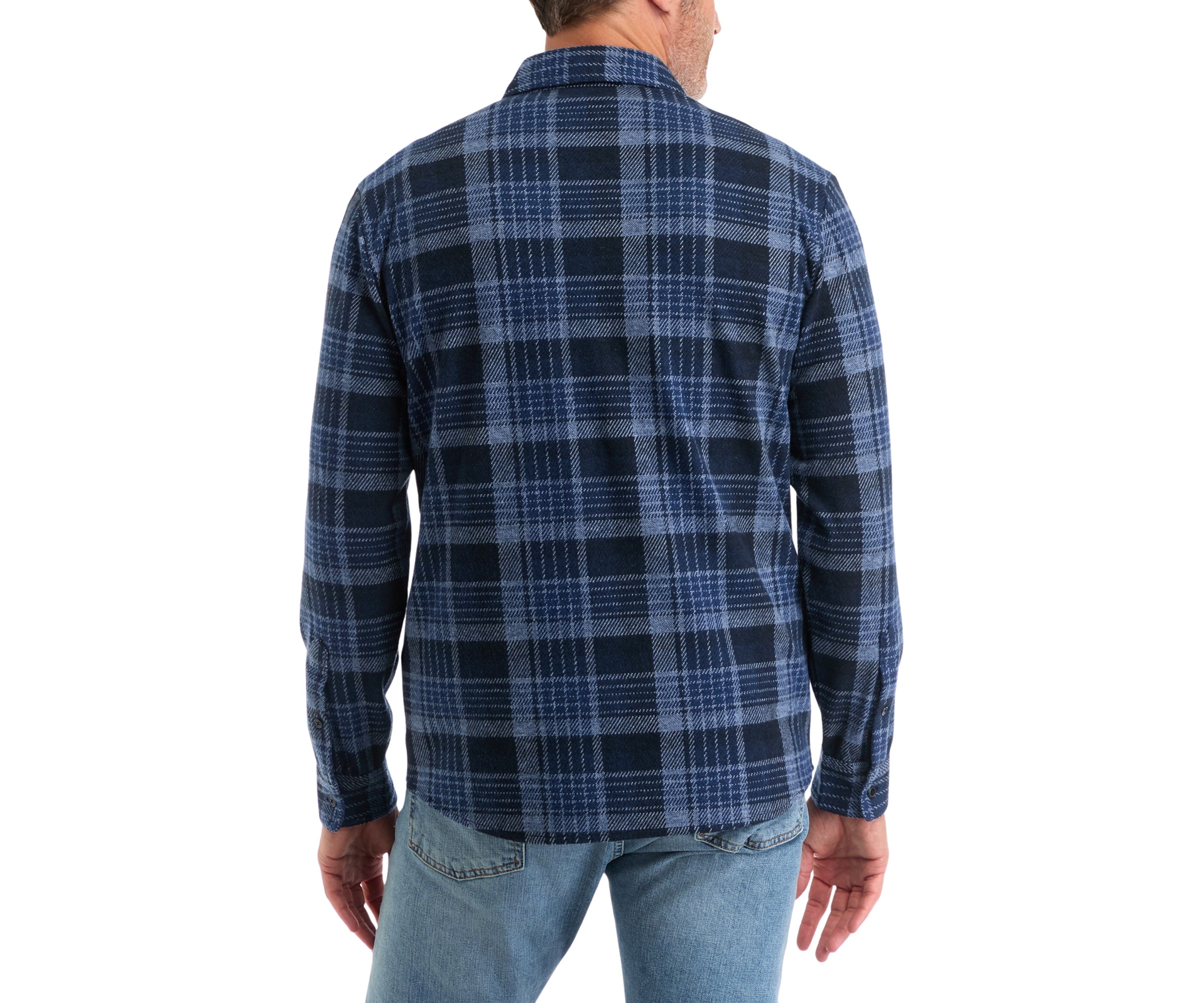Mens Long Sleeve Plaid Stretch Flannel Shirt