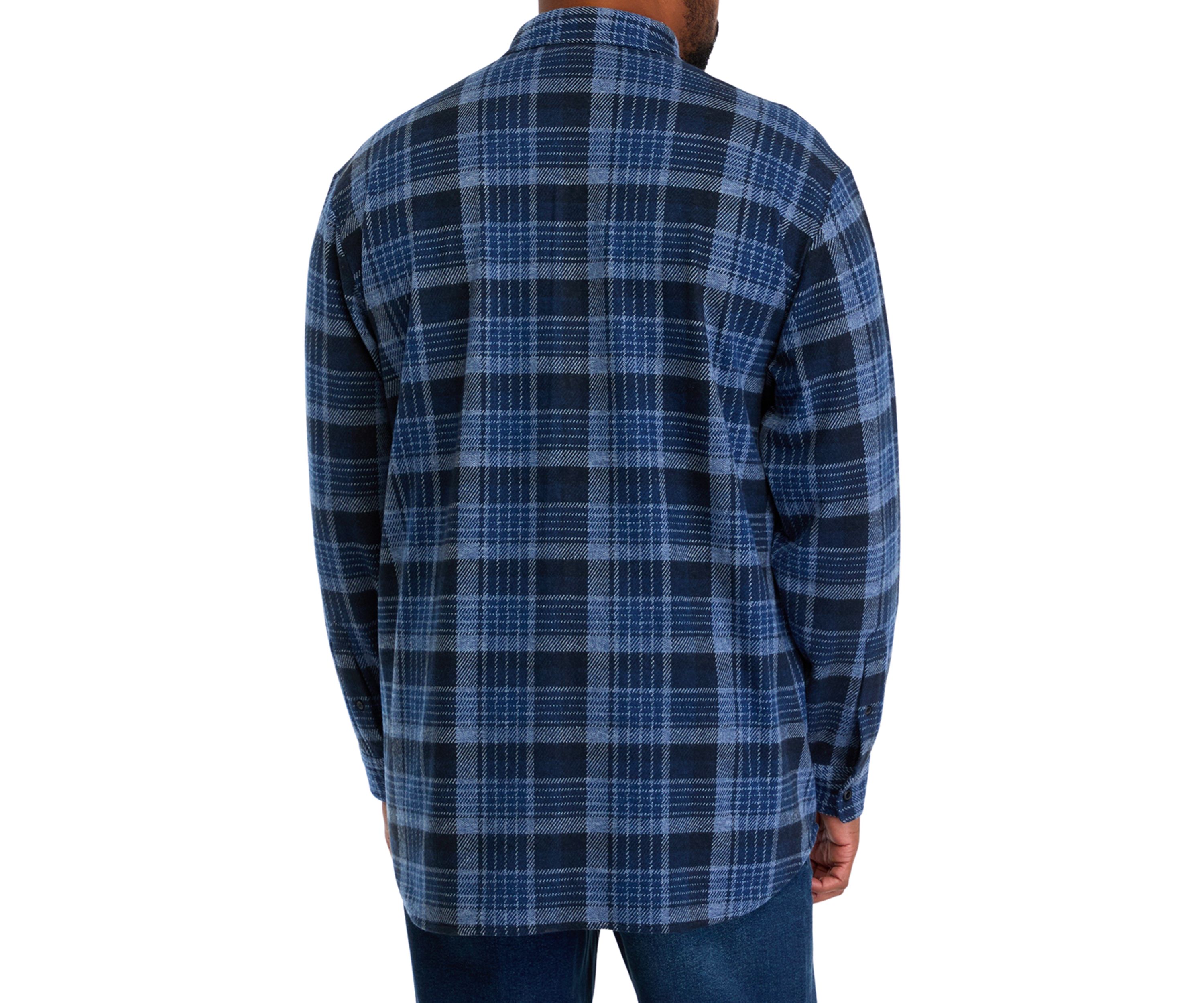 Big & Tall Long Sleeve Plaid Stretch Flannel Shirt