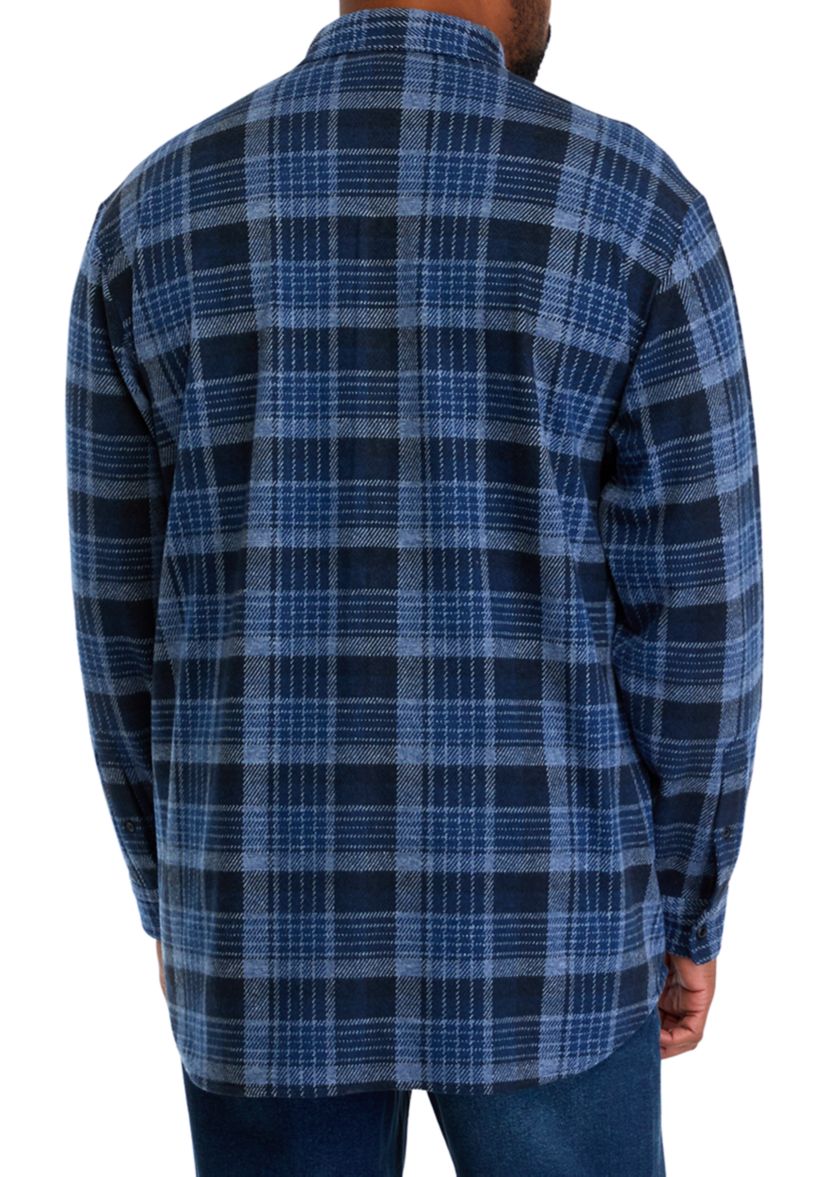 Big & Tall Long Sleeve Plaid Stretch Flannel Shirt