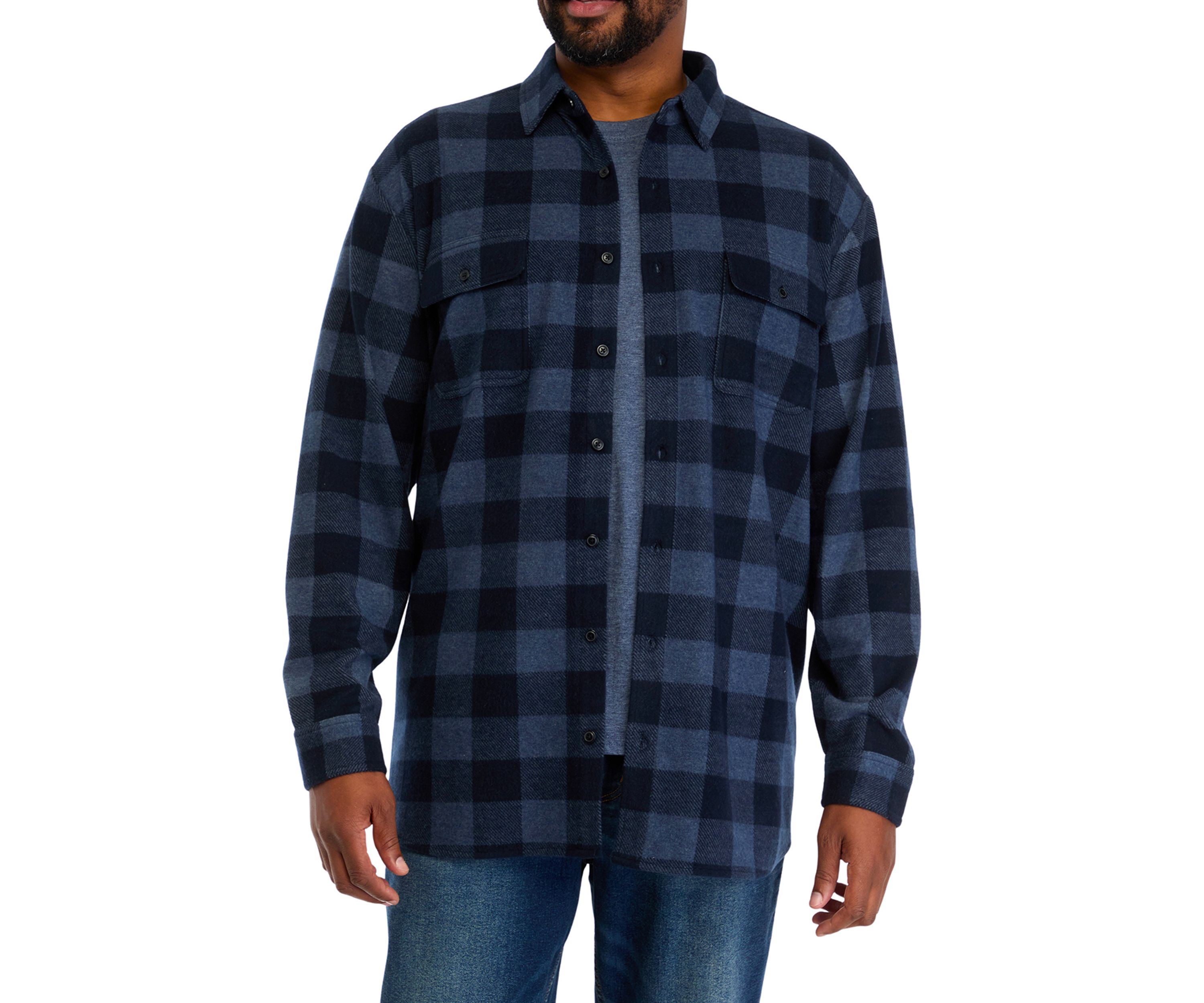 Big & Tall Long Sleeve Plaid Stretch Flannel Shirt