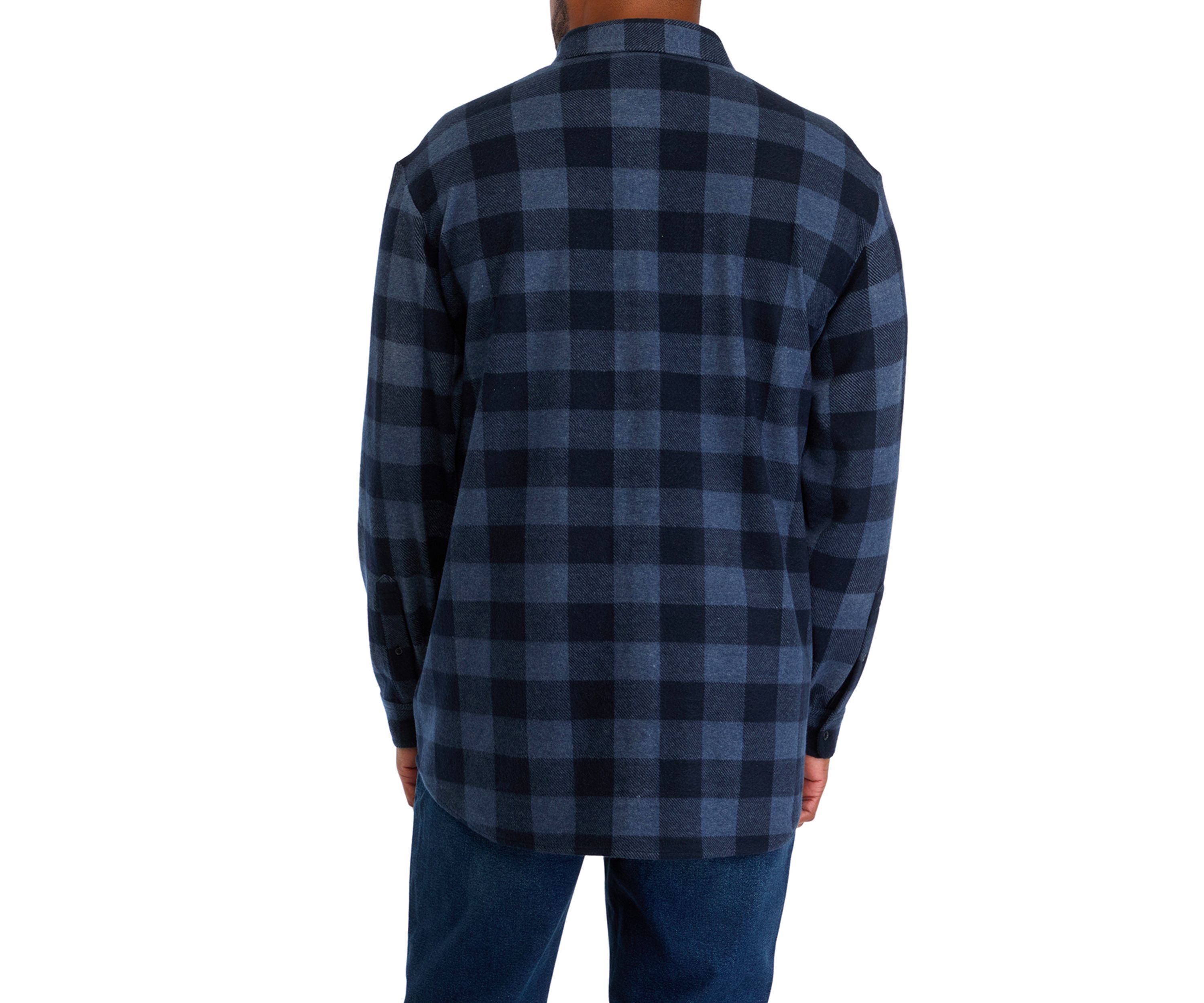 Big & Tall Long Sleeve Plaid Stretch Flannel Shirt