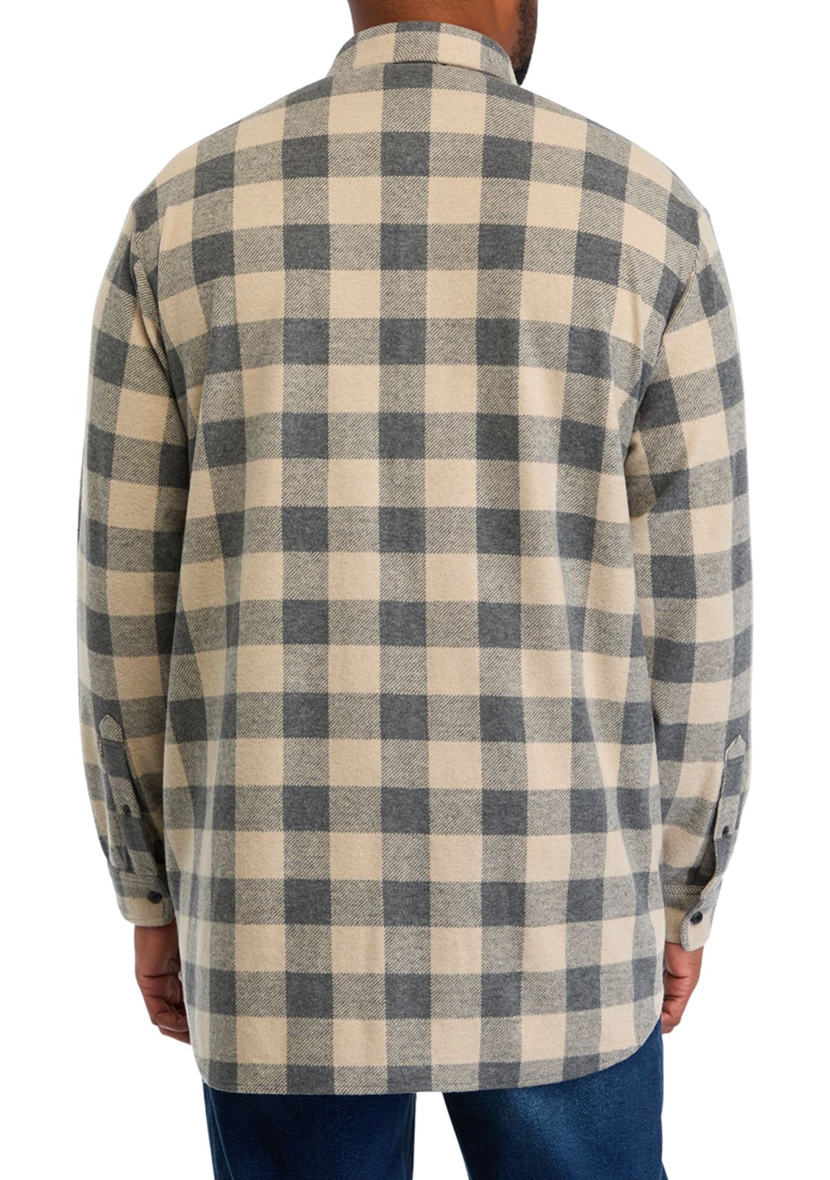 Big & Tall Long Sleeve Plaid Stretch Flannel Shirt