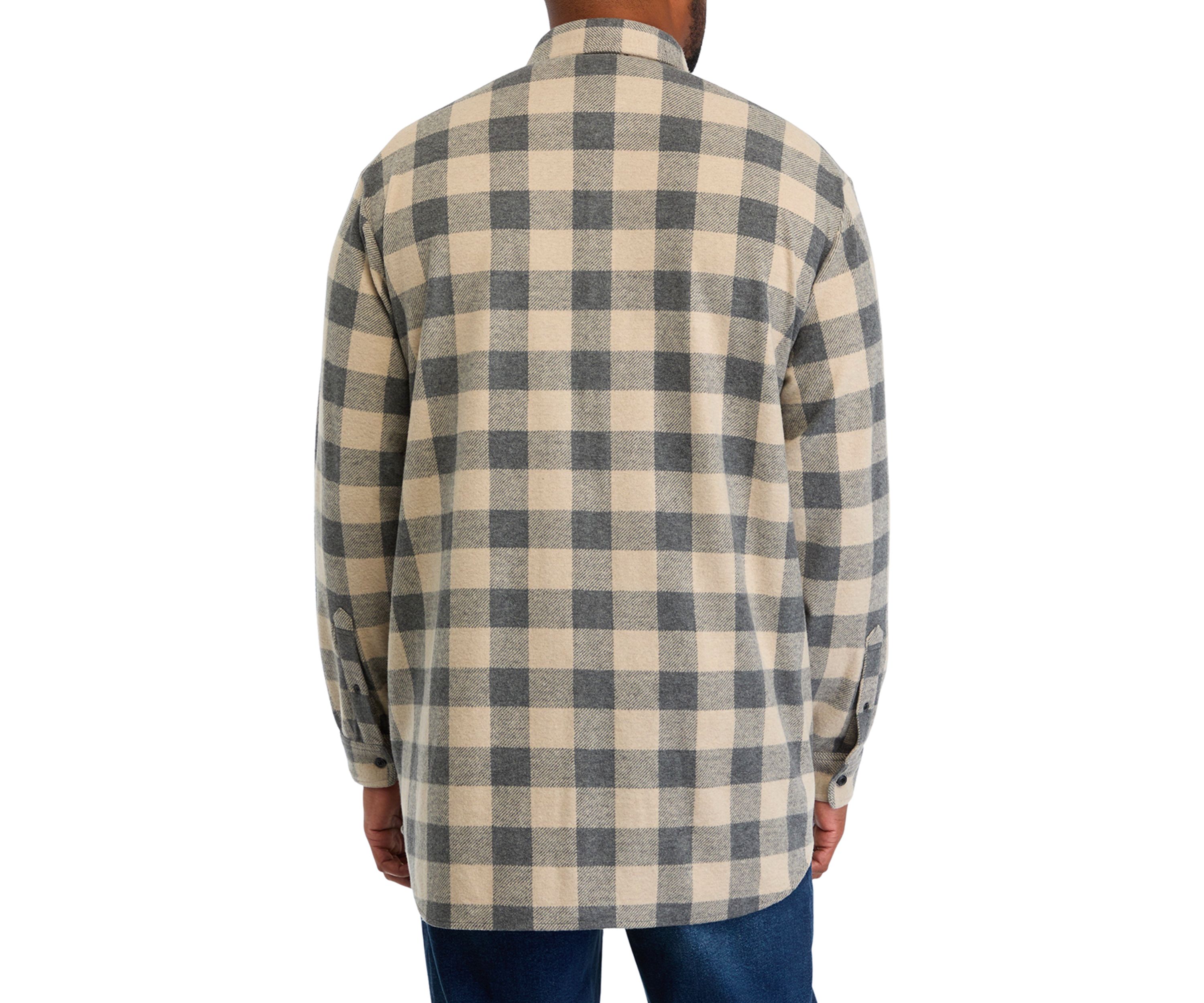 Big & Tall Long Sleeve Plaid Stretch Flannel Shirt