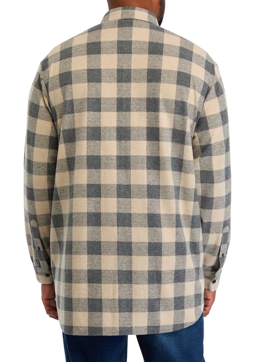 Big & Tall Long Sleeve Plaid Stretch Flannel Shirt