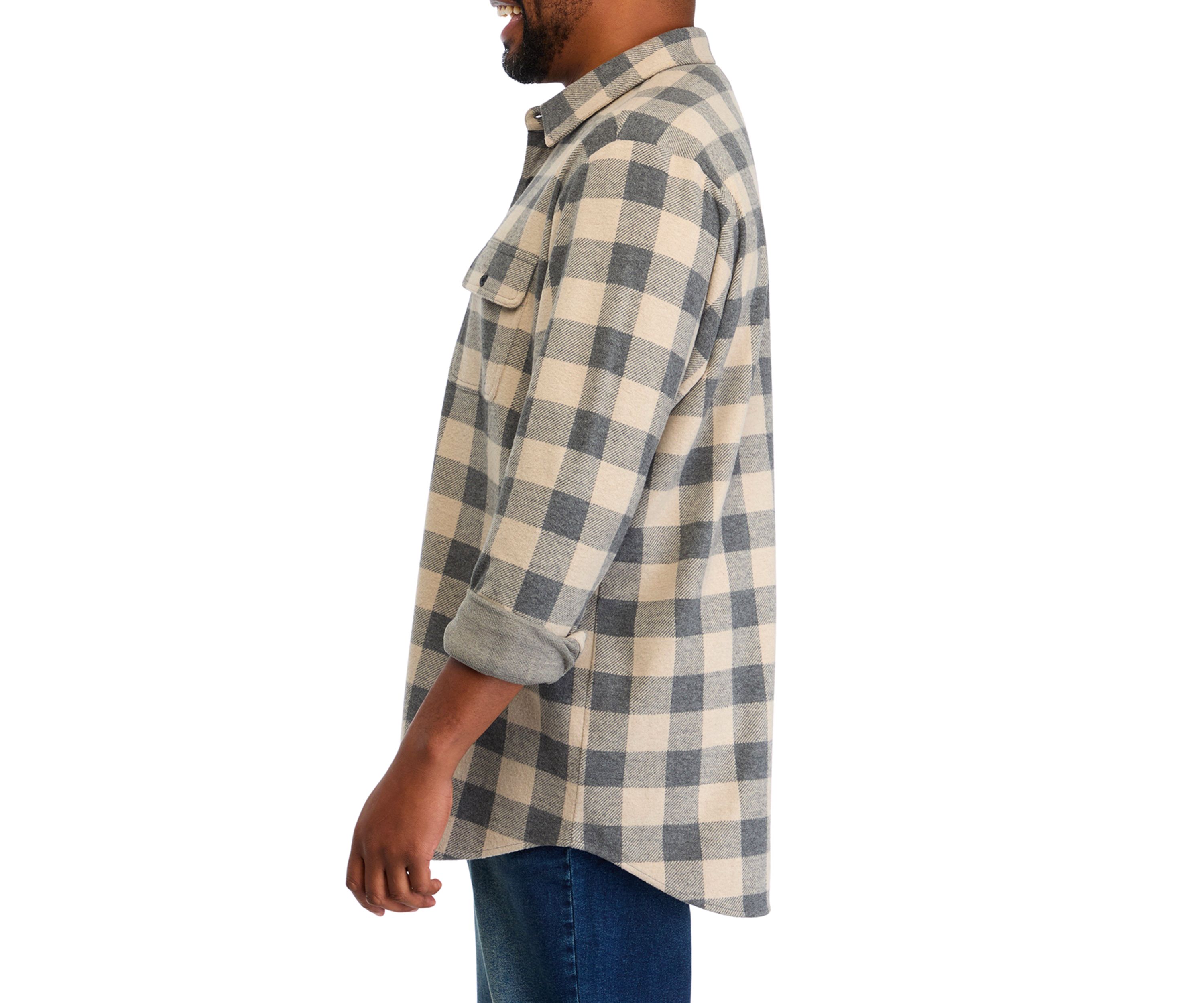 Big & Tall Long Sleeve Plaid Stretch Flannel Shirt