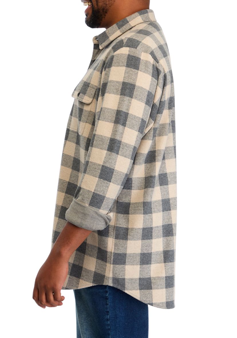 Big & Tall Long Sleeve Plaid Stretch Flannel Shirt
