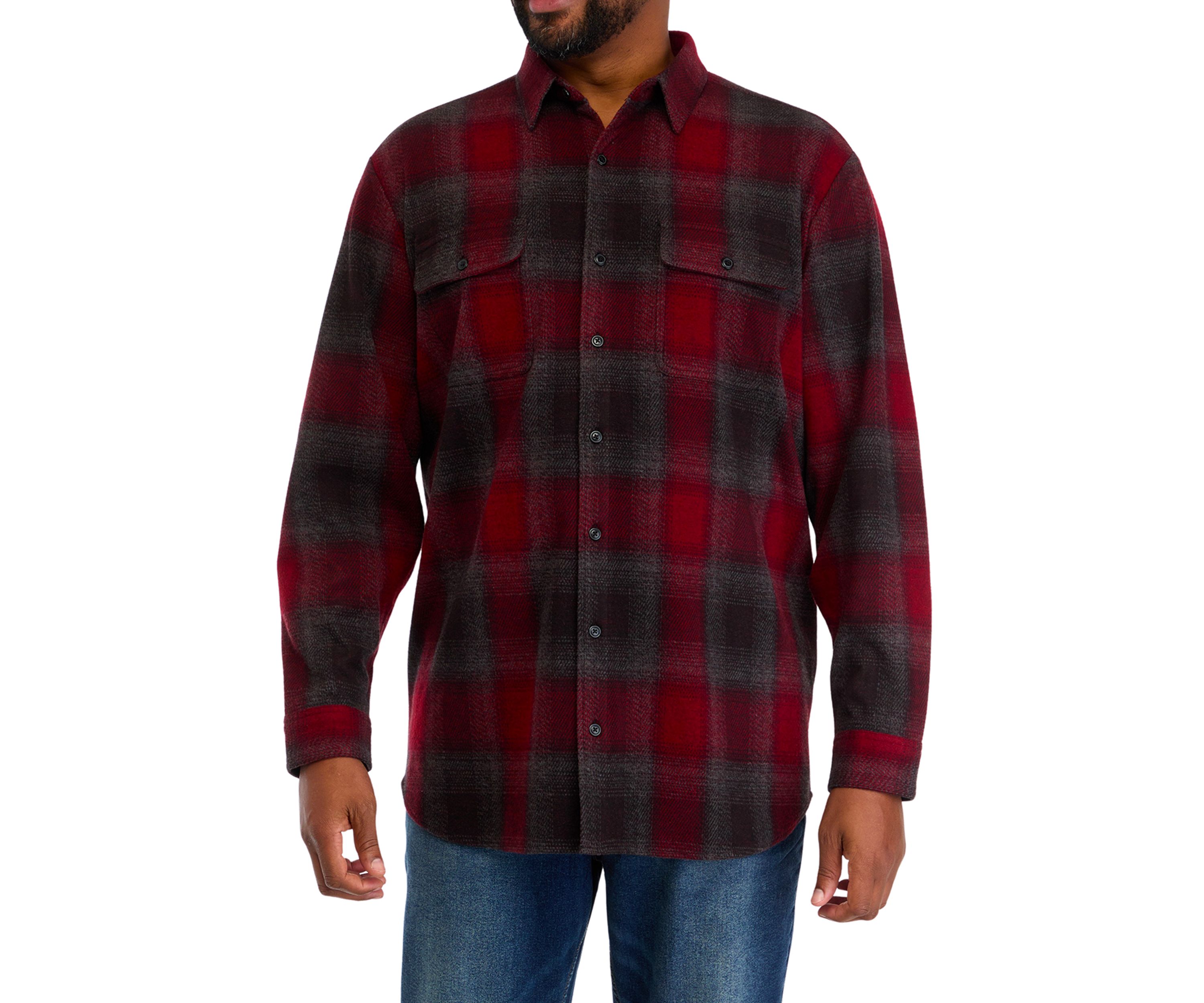 Big & Tall Long Sleeve Flannel Shirt 
