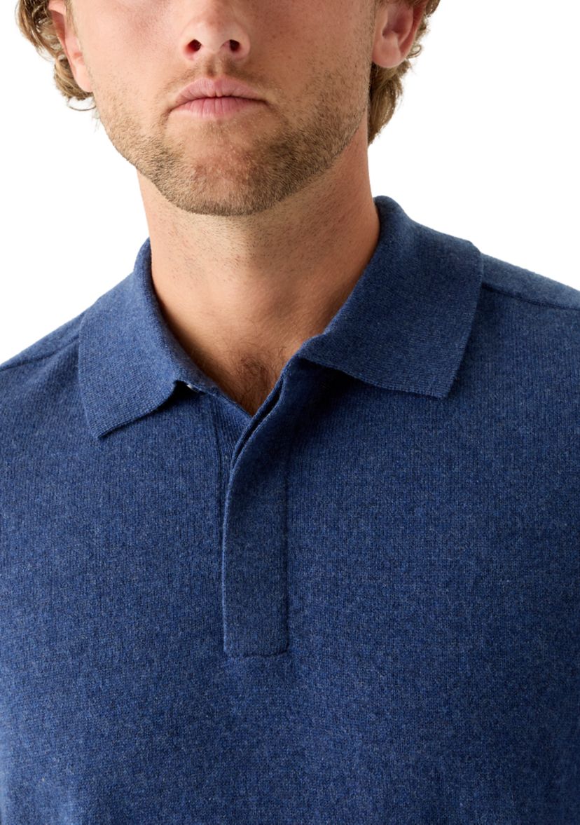 Mens Long Sleeve Covered Placket Polo Shirt