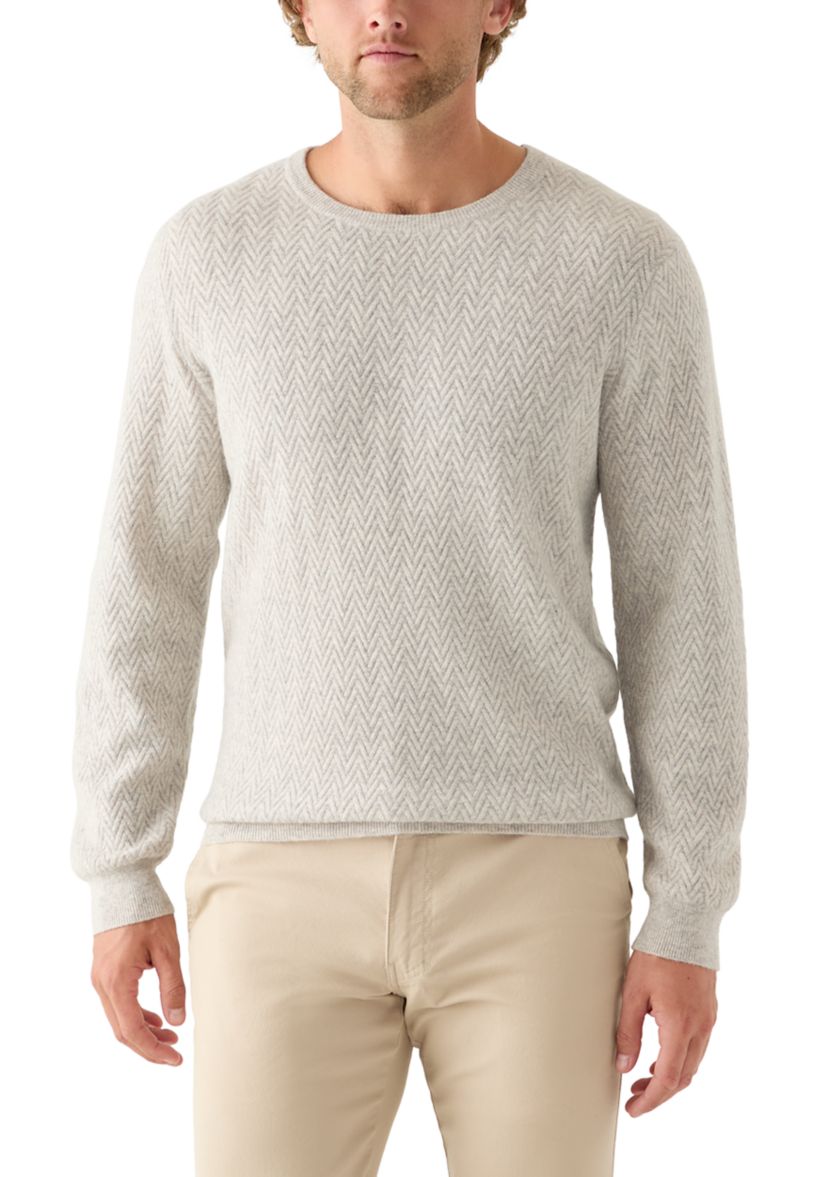 Mens Herringbone Cashmere Sweater