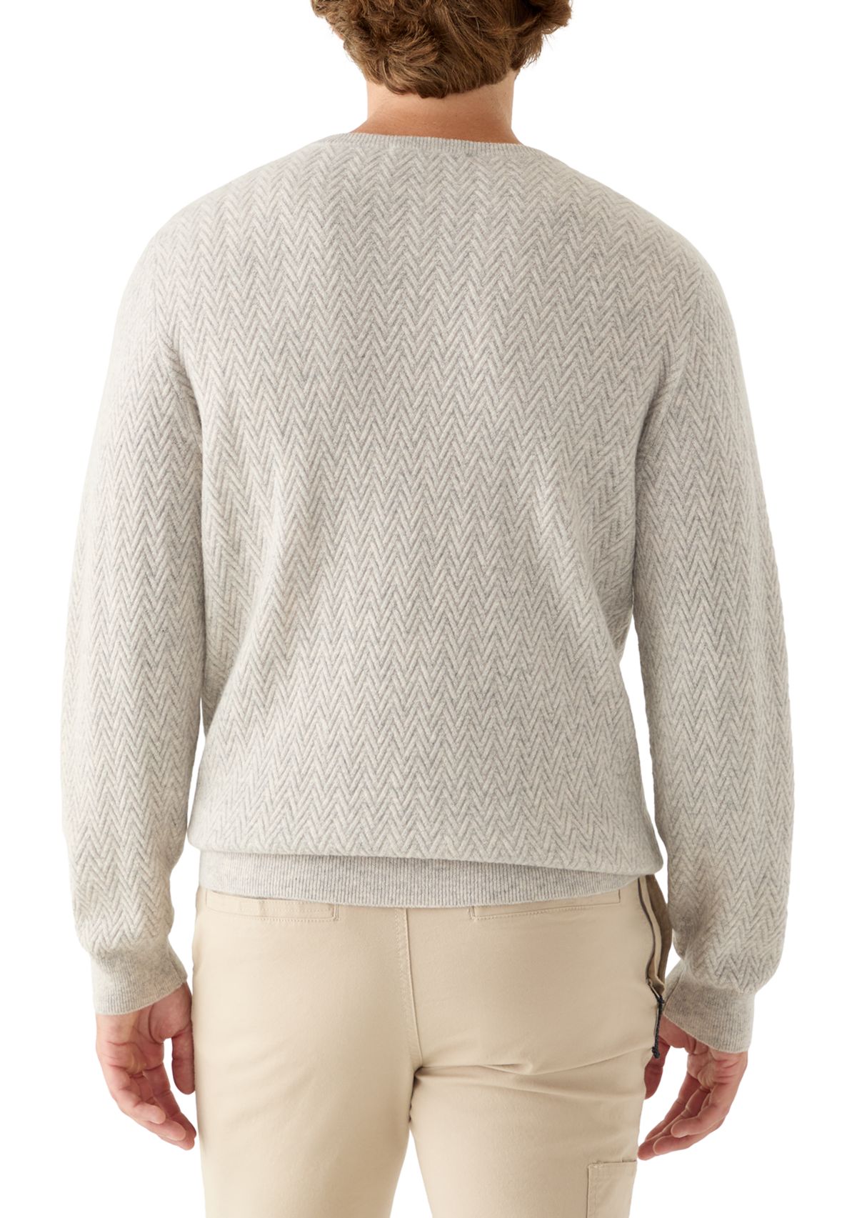 Mens Herringbone Cashmere Sweater