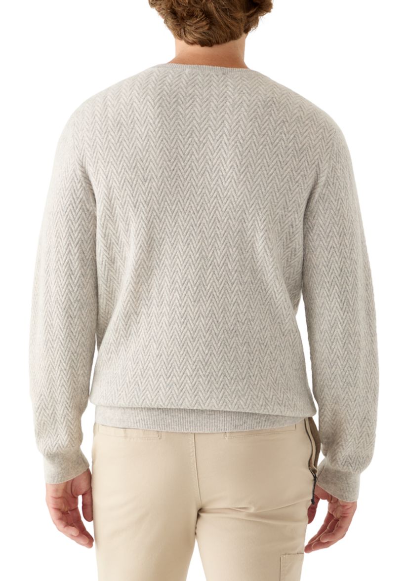 Mens Herringbone Cashmere Sweater