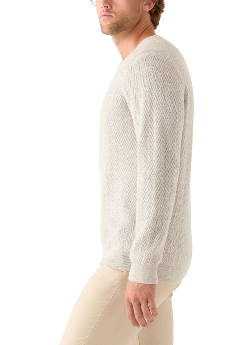 Mens Herringbone Cashmere Sweater