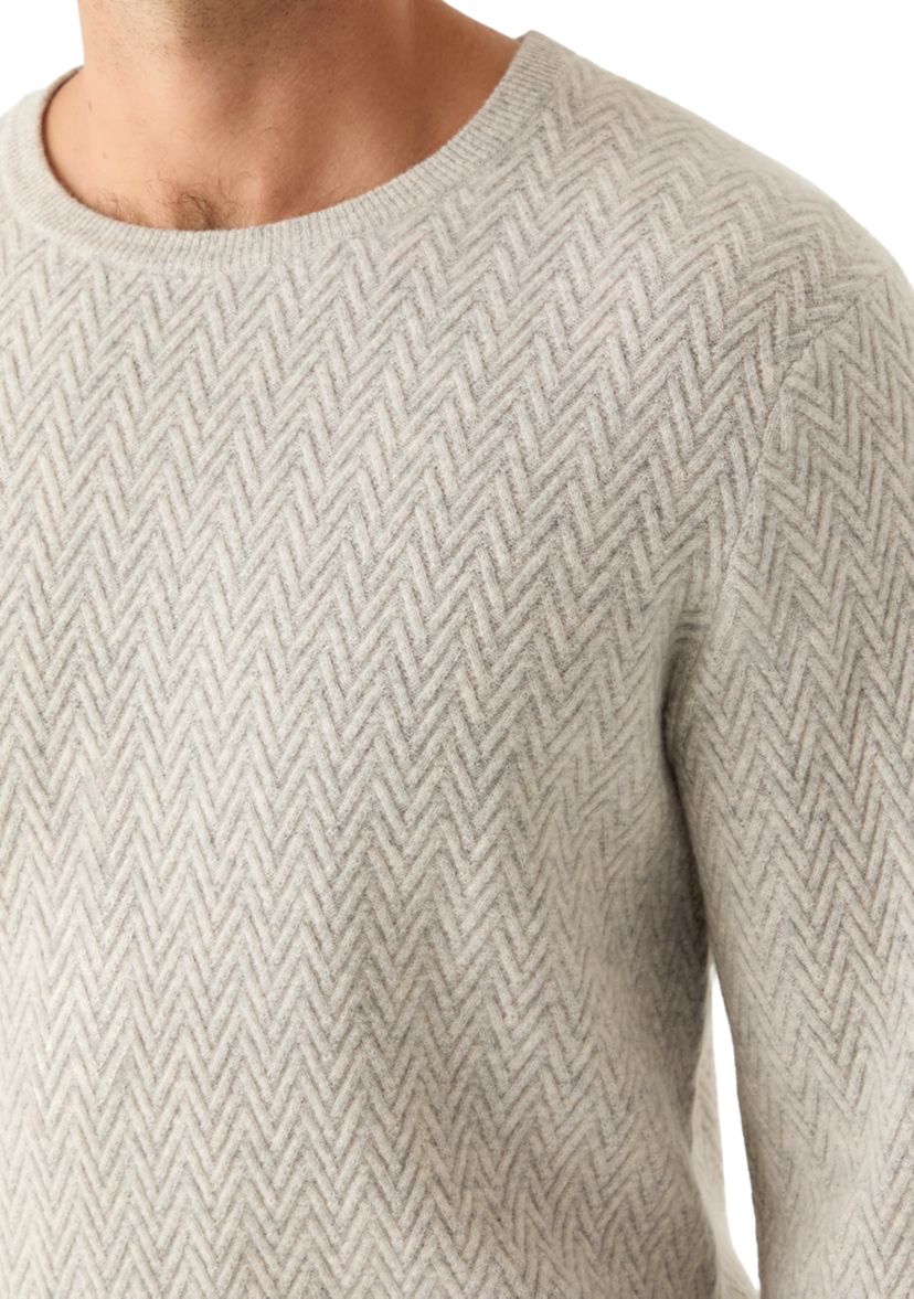 Mens Herringbone Cashmere Sweater