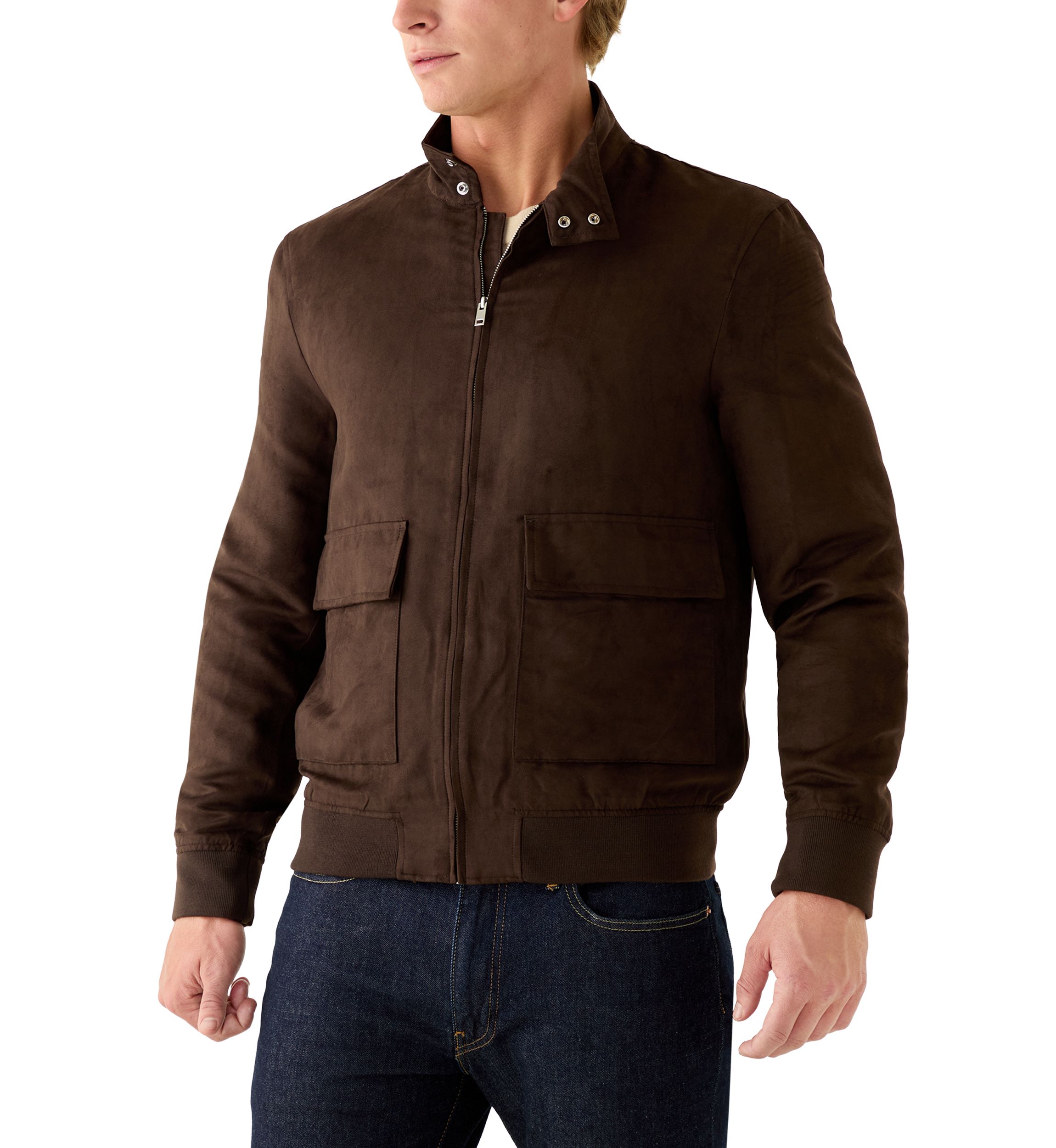 TRUTH by Republic Men's Suede Zip Jacket with Front Pockets | Belk