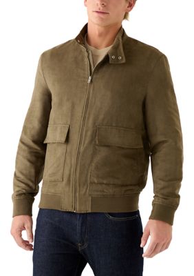 TRUTH by Republic Men's Suede Zip Jacket with Front Pockets, Large