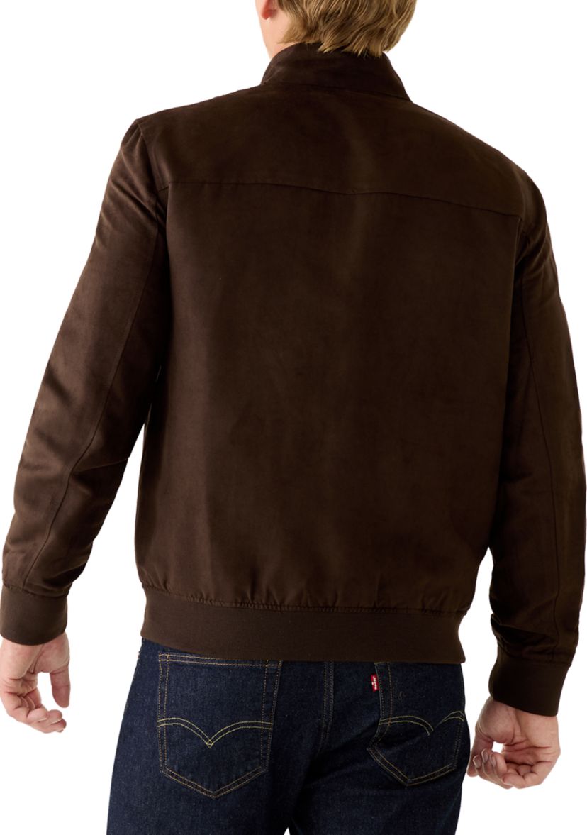 Mens Suede Zip Jacket with Front Pockets