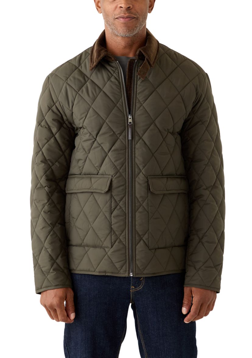 Mens Quilted Jacket with Cord Collar