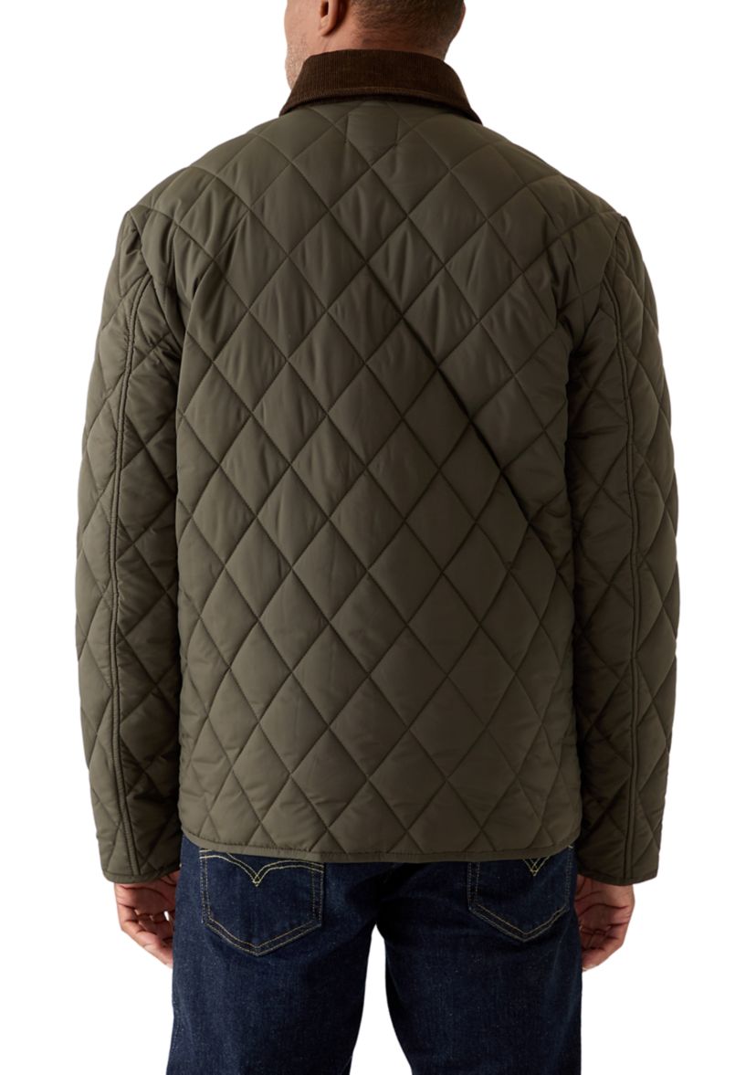 Mens Quilted Jacket with Cord Collar