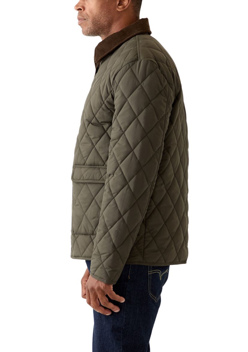 Mens Quilted Jacket with Cord Collar
