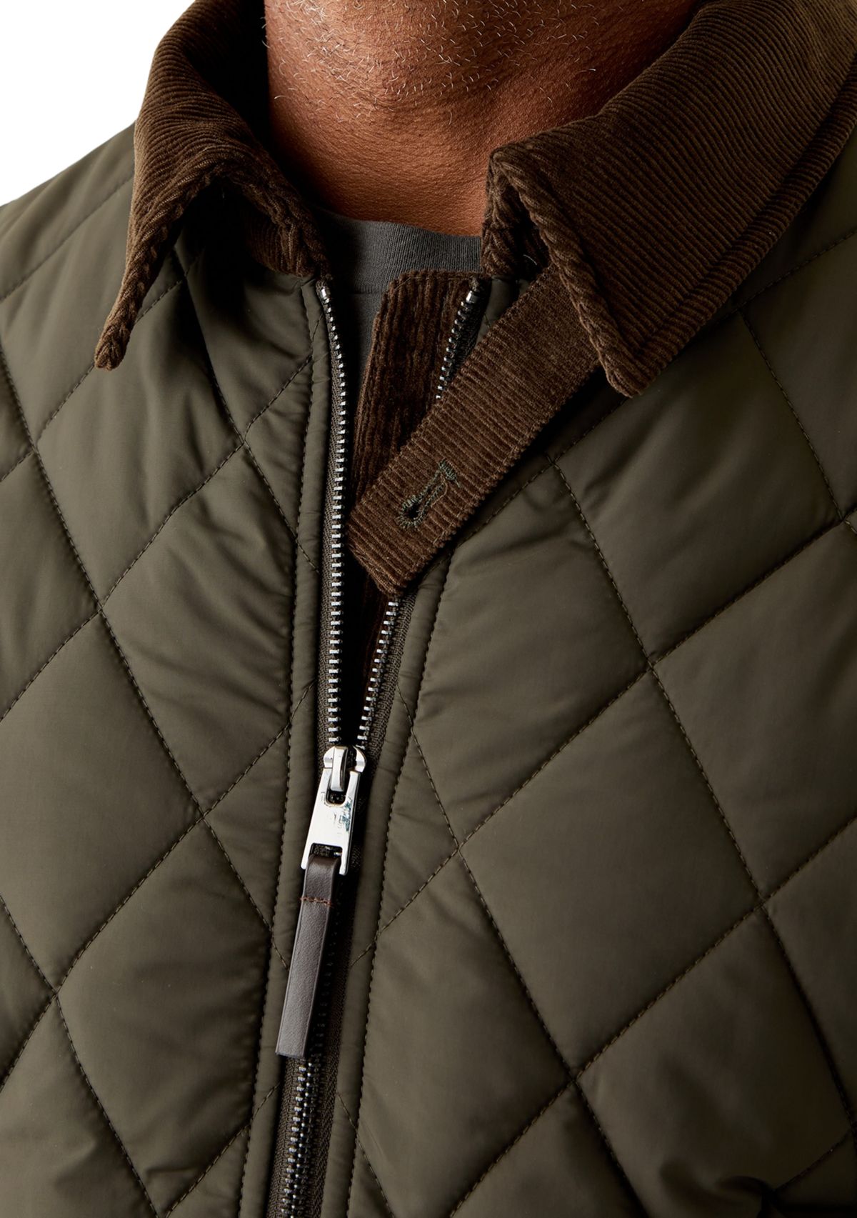 Mens Quilted Jacket with Cord Collar