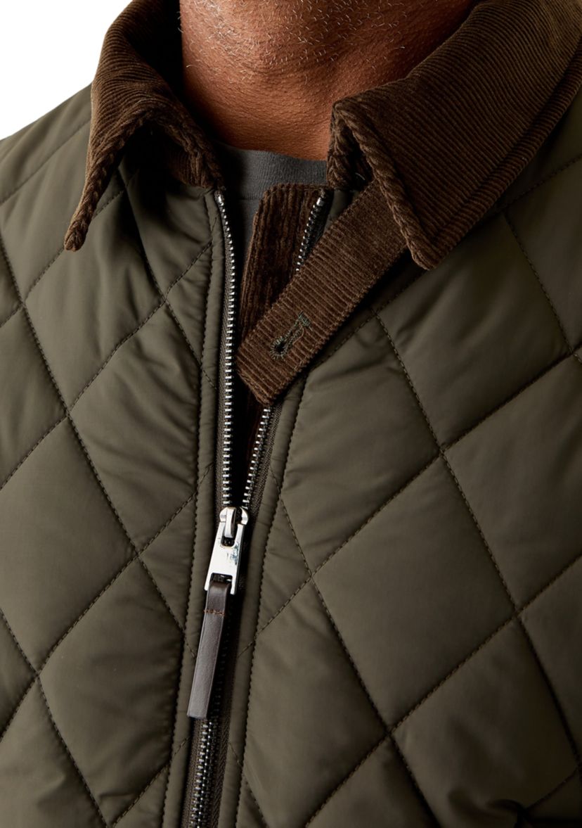 Mens Quilted Jacket with Cord Collar