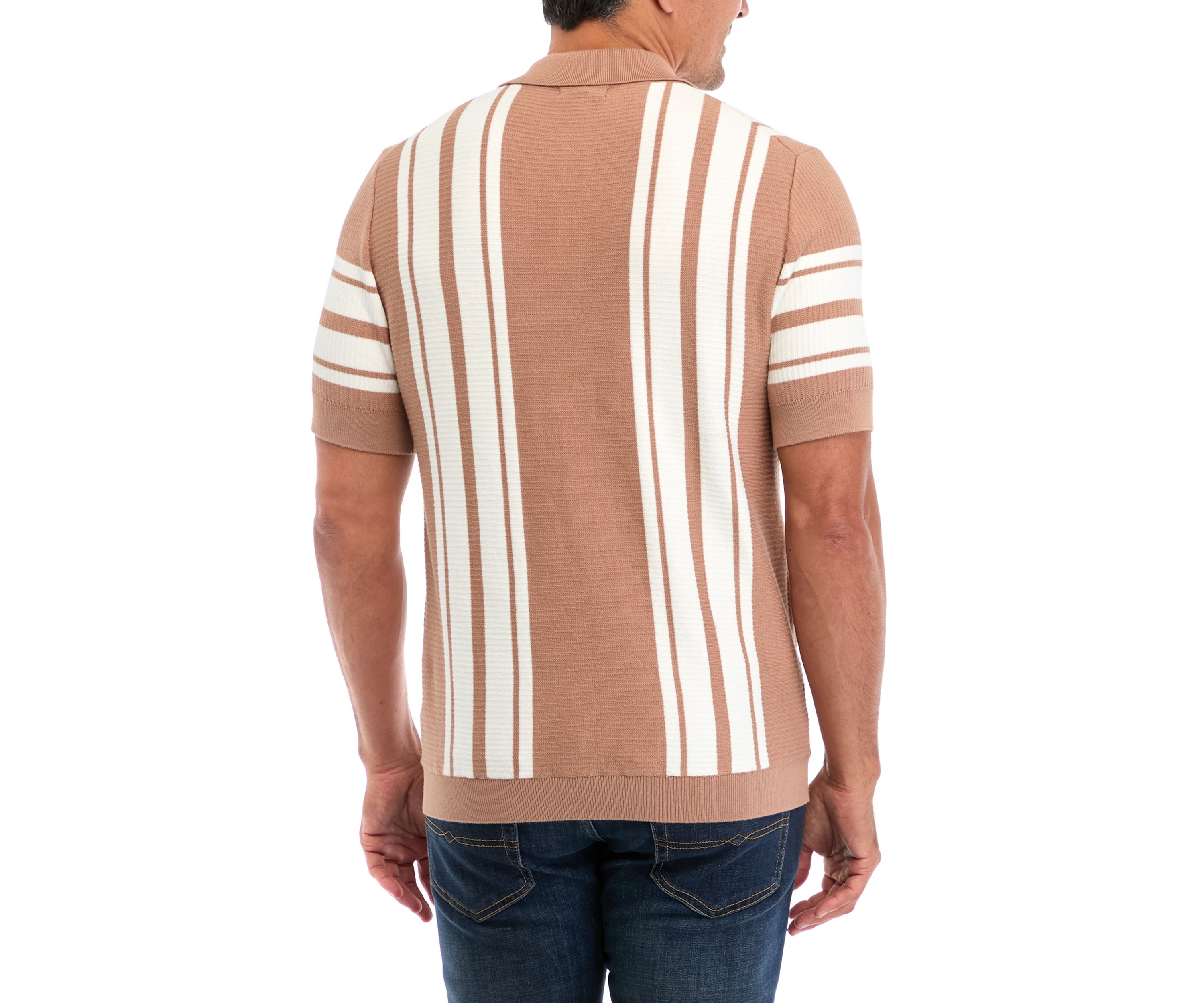 Mens Striped Cotton Polo Shirt