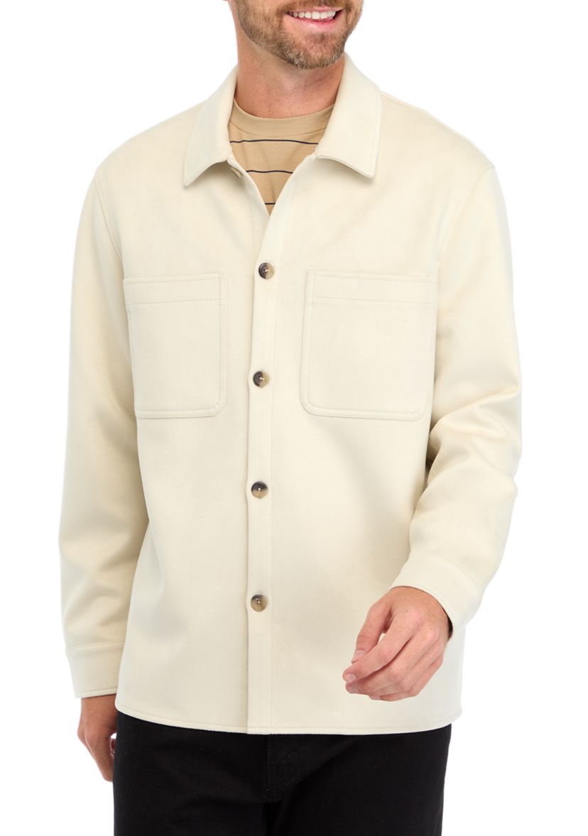Mens Faux Suede Shirt Jacket