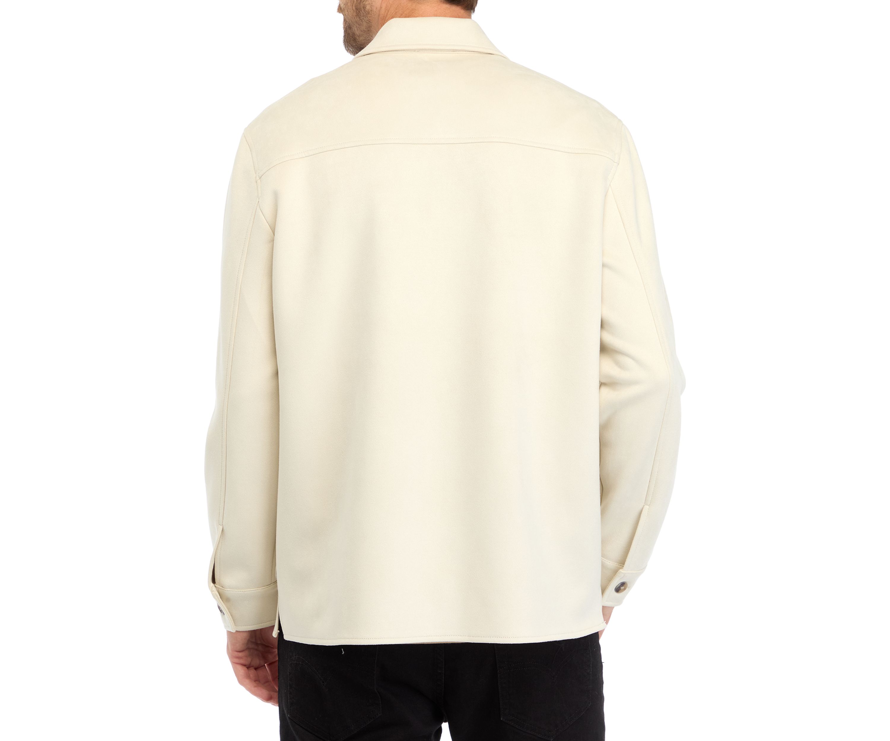 Mens Faux Suede Shirt Jacket