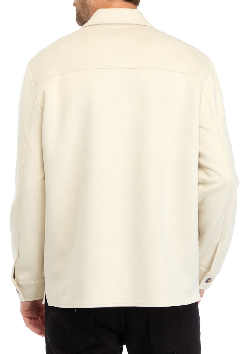 Mens Faux Suede Shirt Jacket