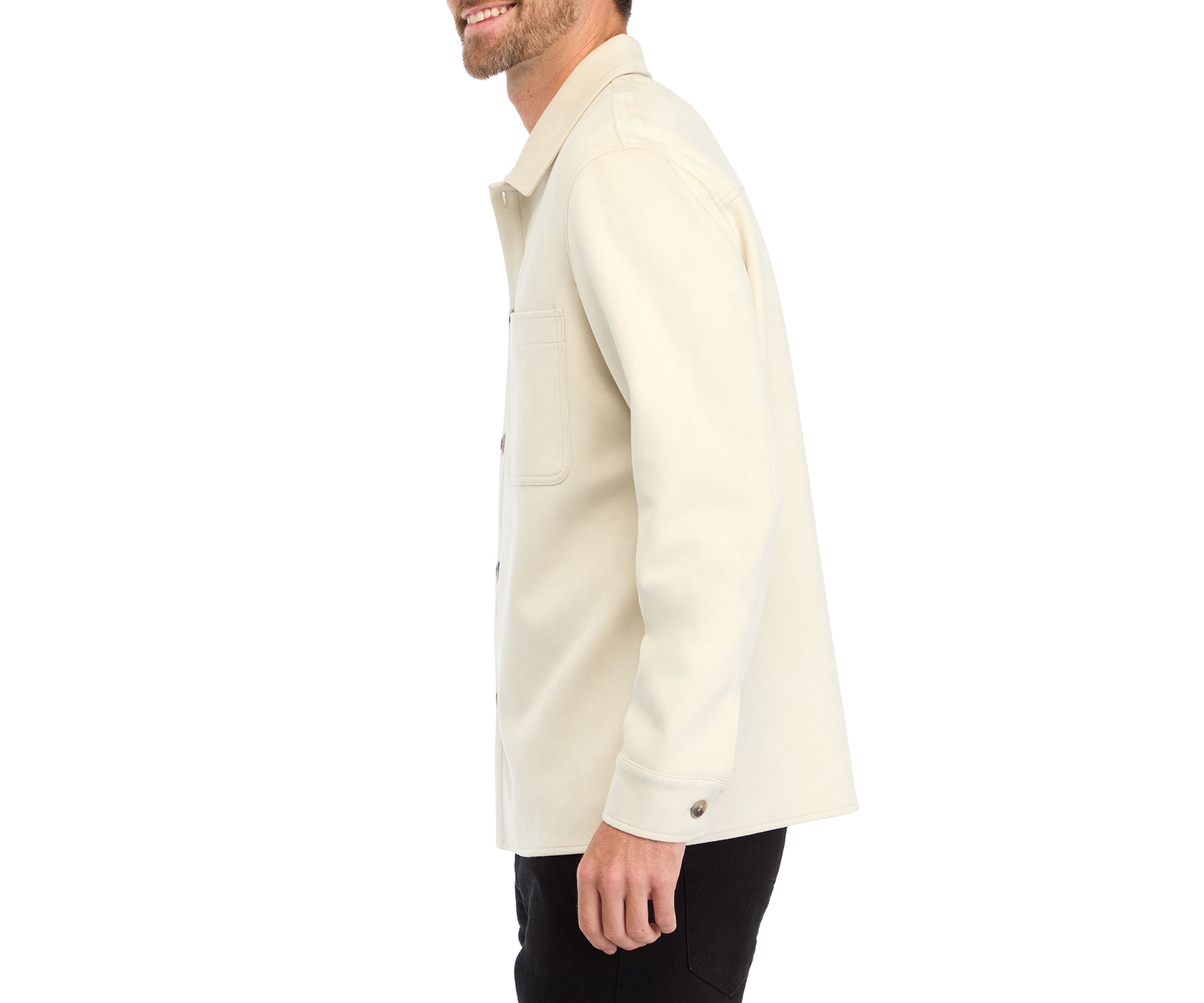 Mens Faux Suede Shirt Jacket