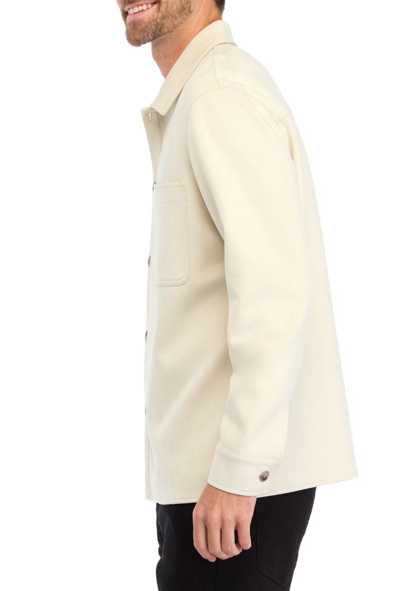 Mens Faux Suede Shirt Jacket