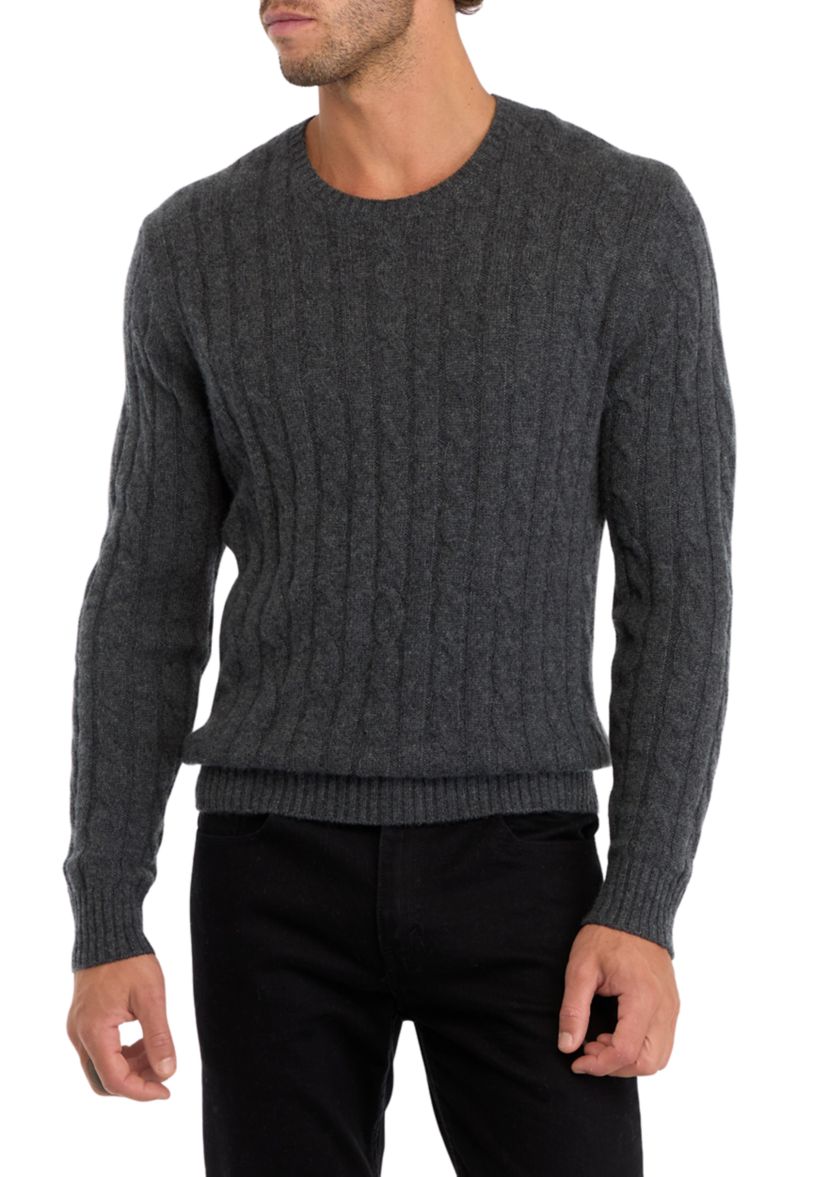 Mens Cashmere Cable Knit Sweater 