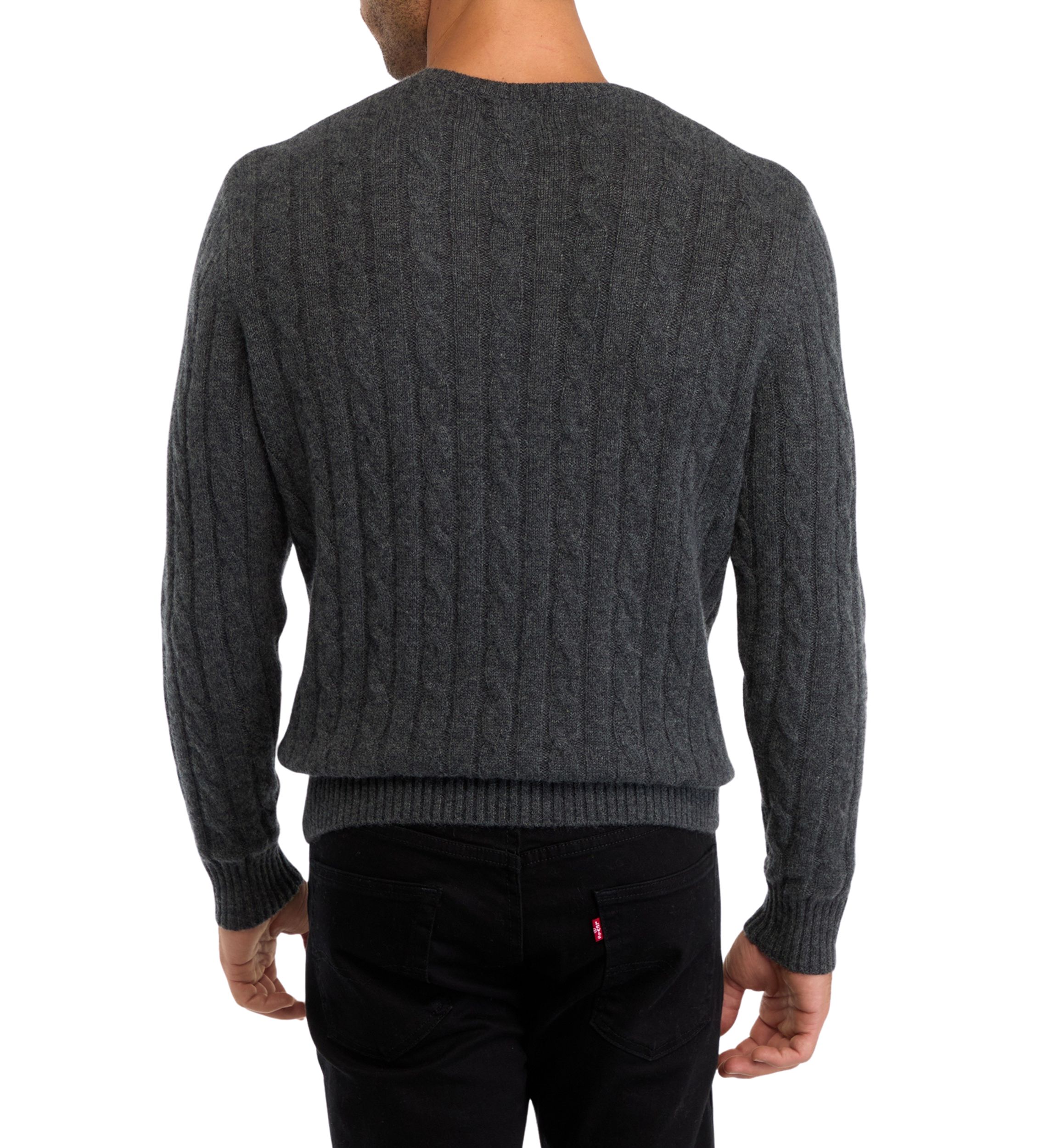 Mens Cashmere Cable Knit Sweater 