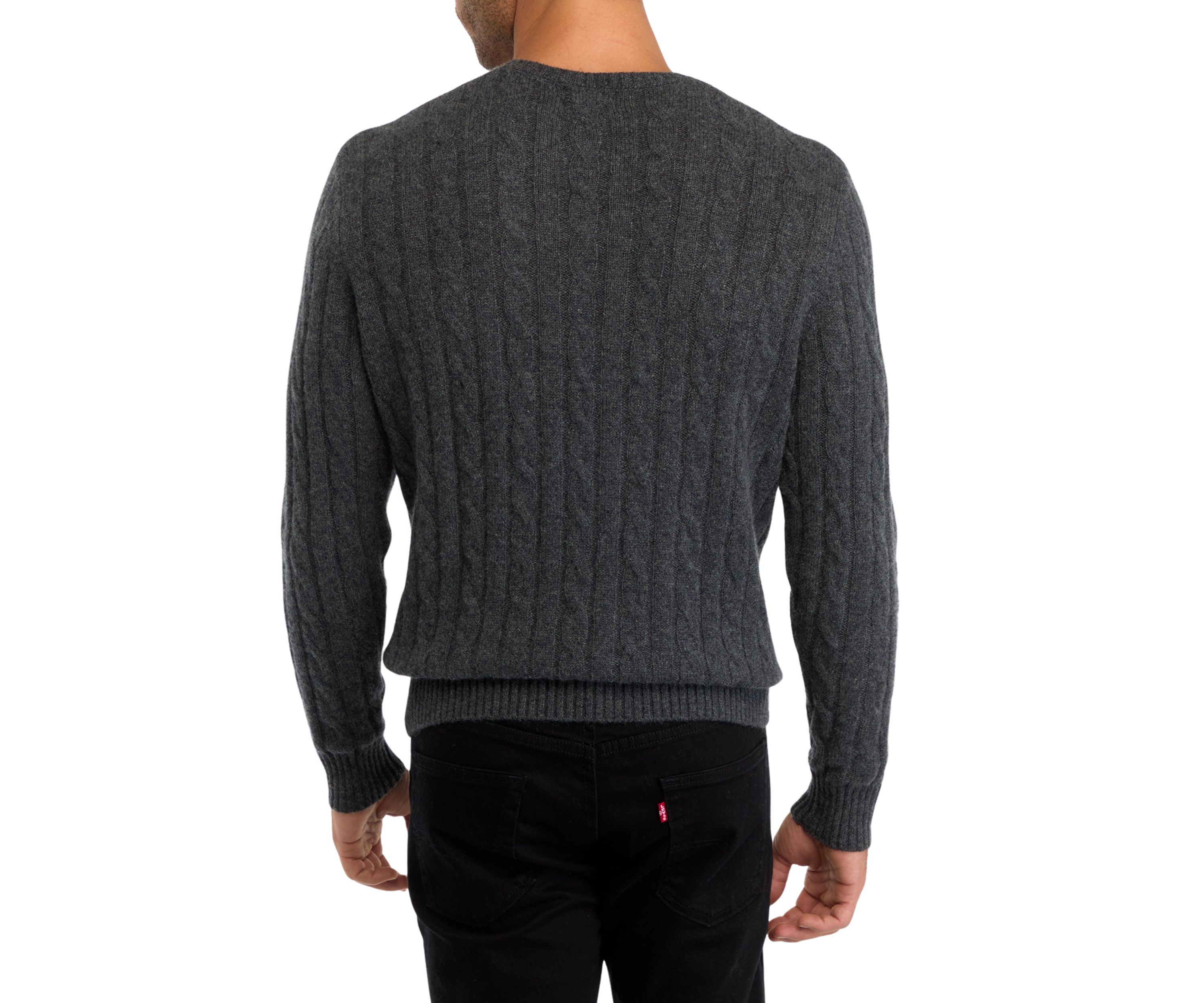 Mens Cashmere Cable Knit Sweater 