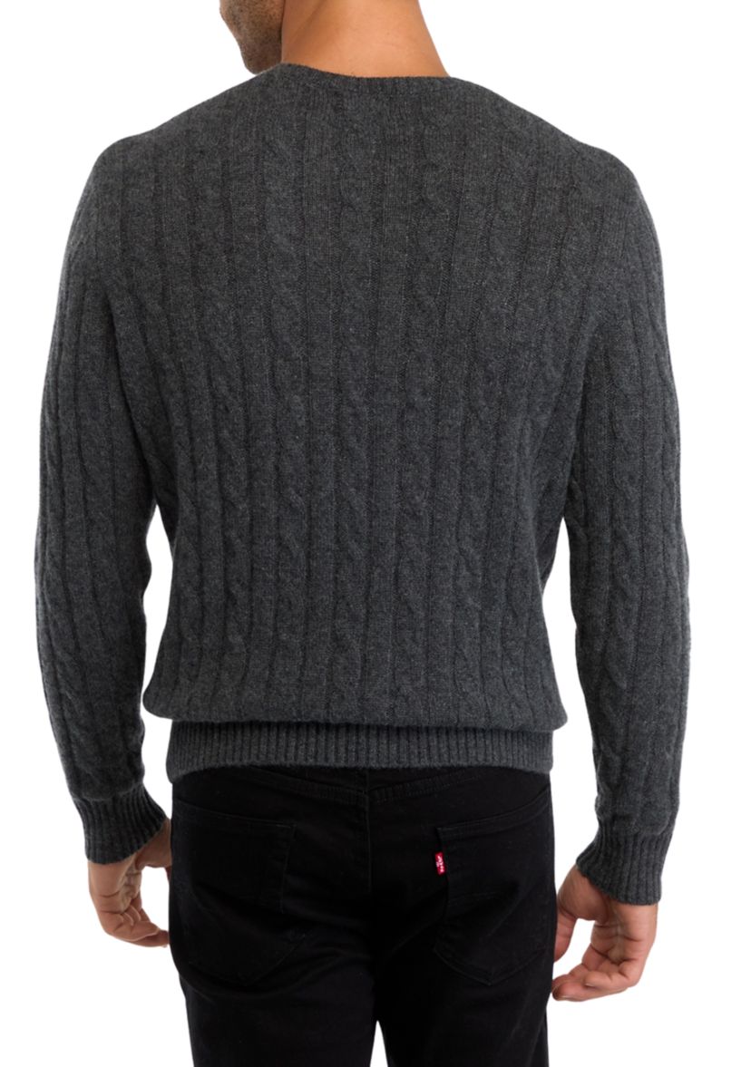 Mens Cashmere Cable Knit Sweater 