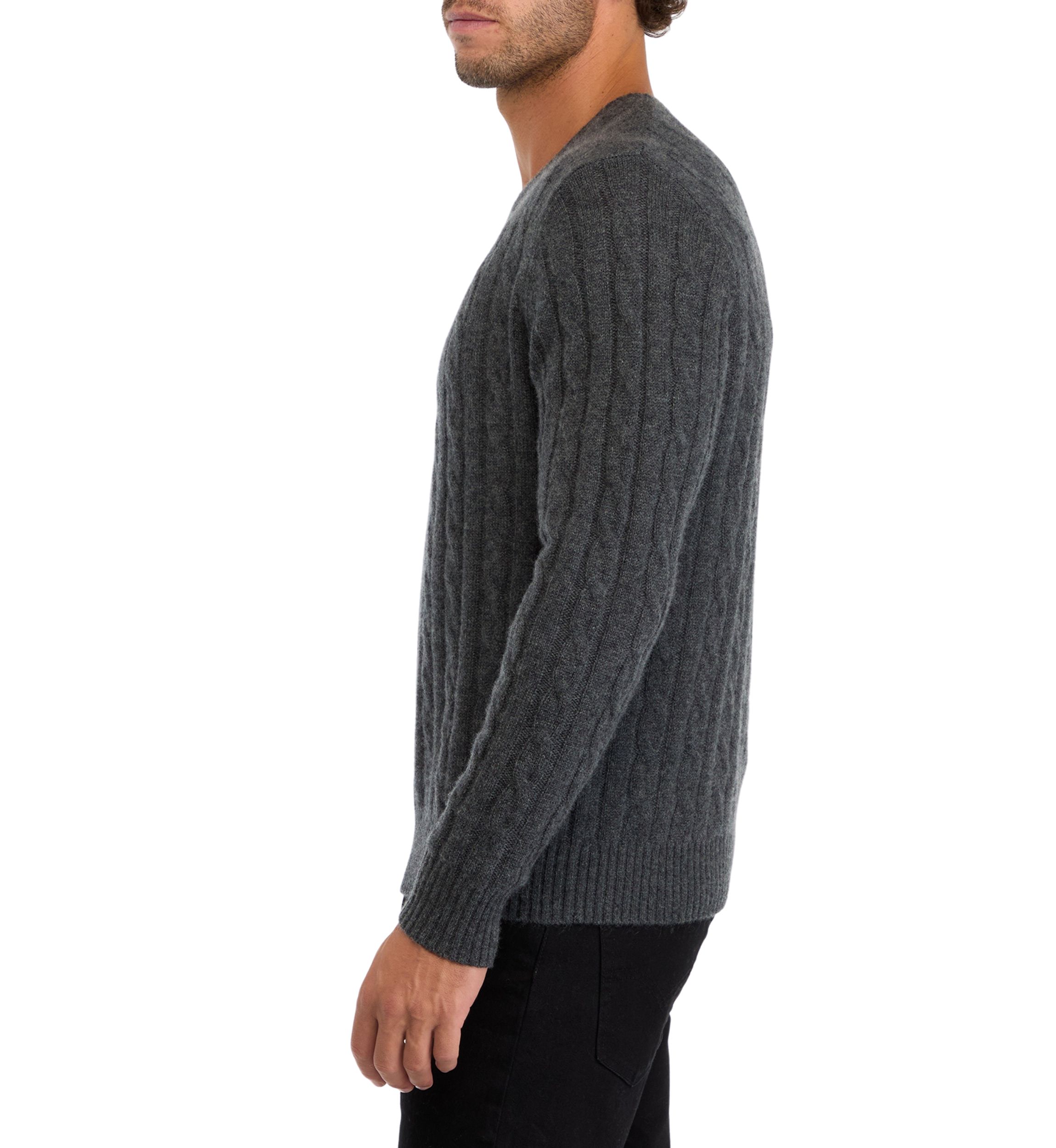 Mens Cashmere Cable Knit Sweater 