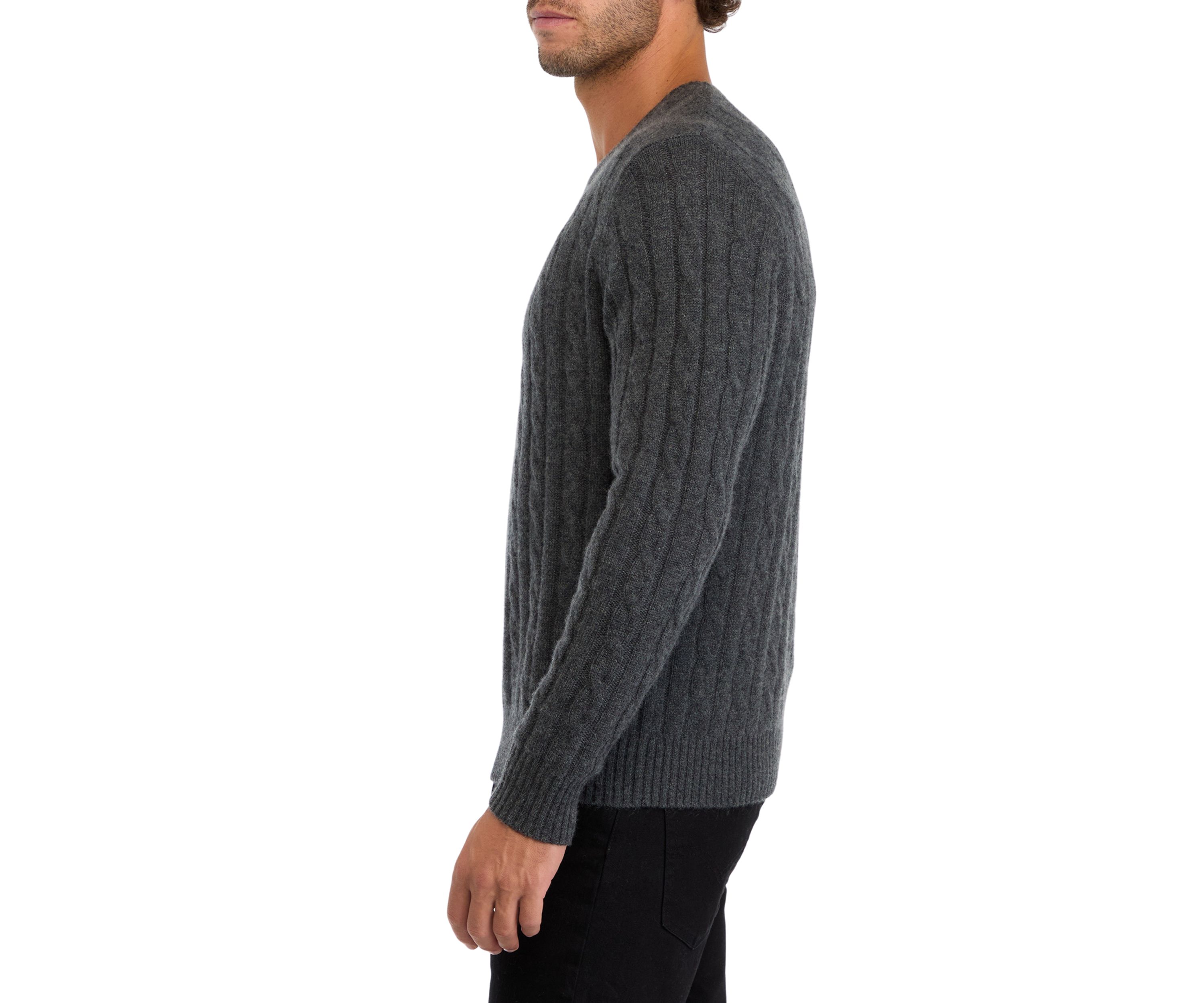 Mens Cashmere Cable Knit Sweater 